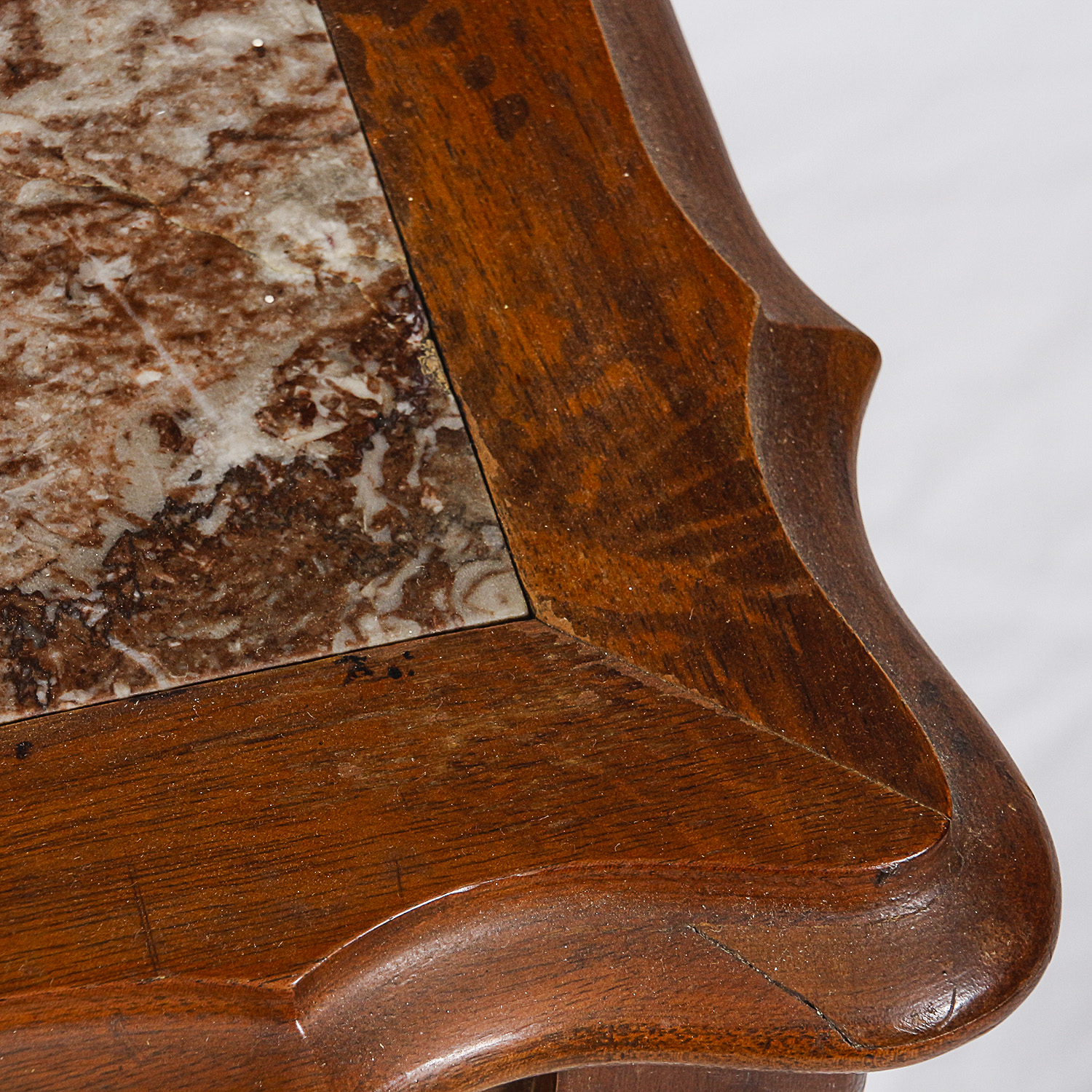 Stone Top Wooden Side Table