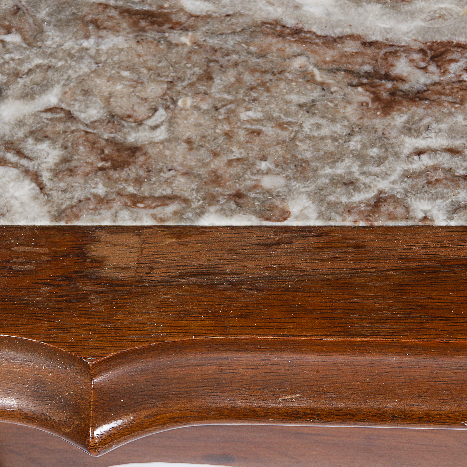 Stone Top Wooden Side Table