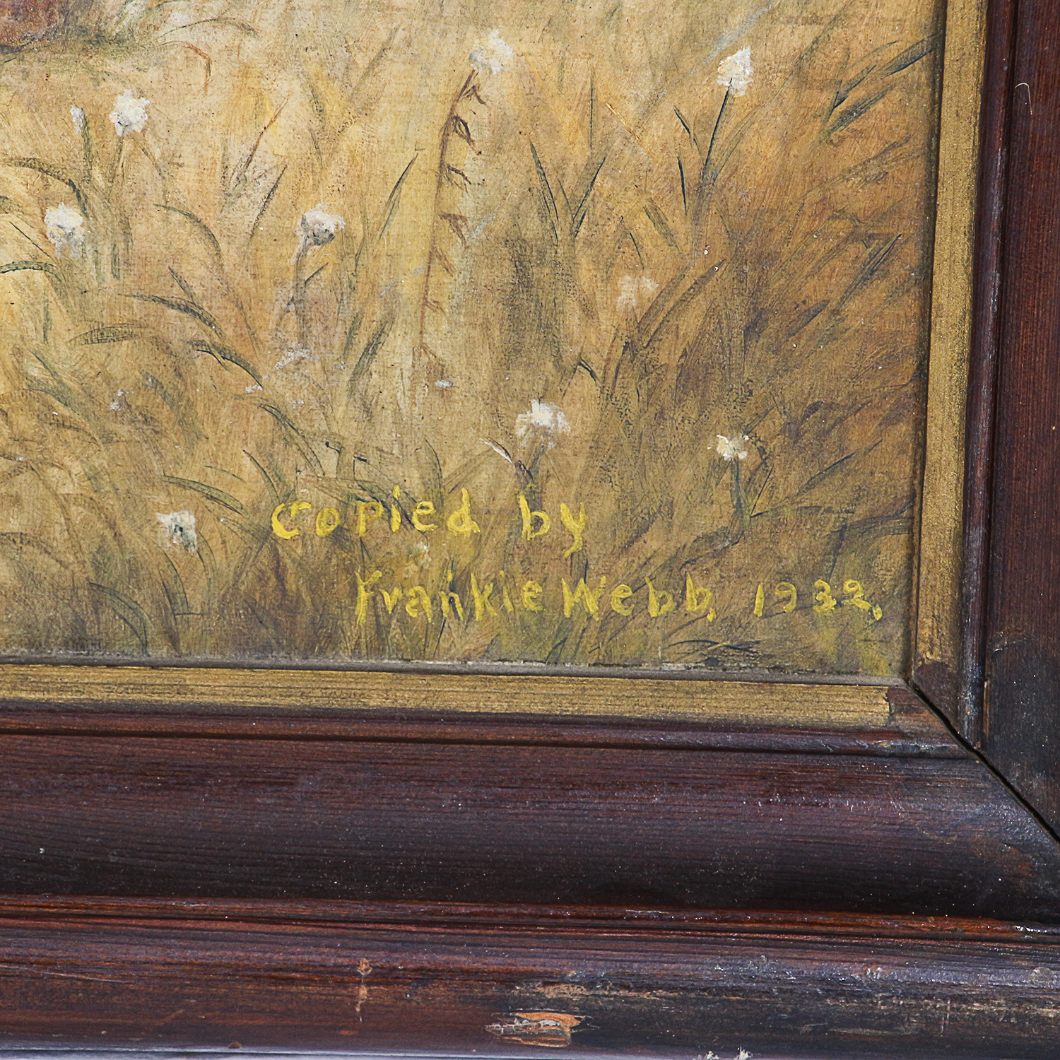 Frankie Web 1932 Copy Oil Painting "Quail Hunt"