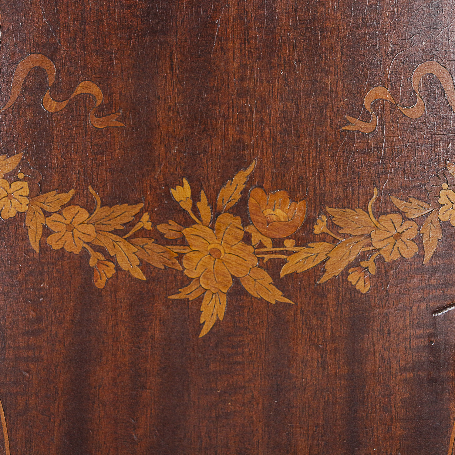 Antique Mahogany Rocking Chair with Marquetry Inlay