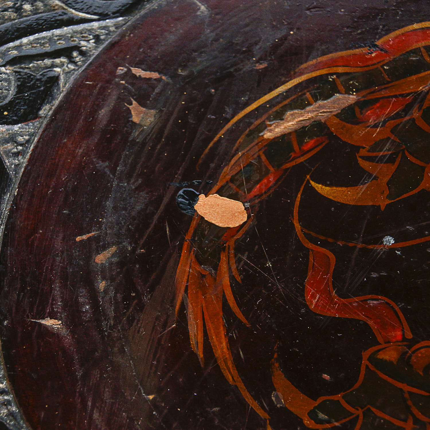 Vintage Neoclassical Style Plant Stand with Hand-Painted Top Surface