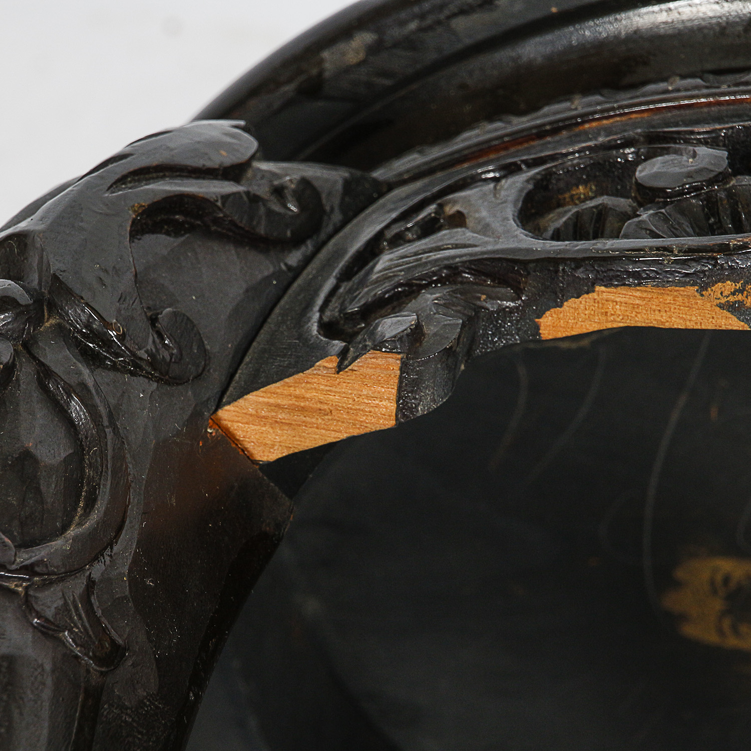 Vintage Neoclassical Style Plant Stand with Hand-Painted Top Surface