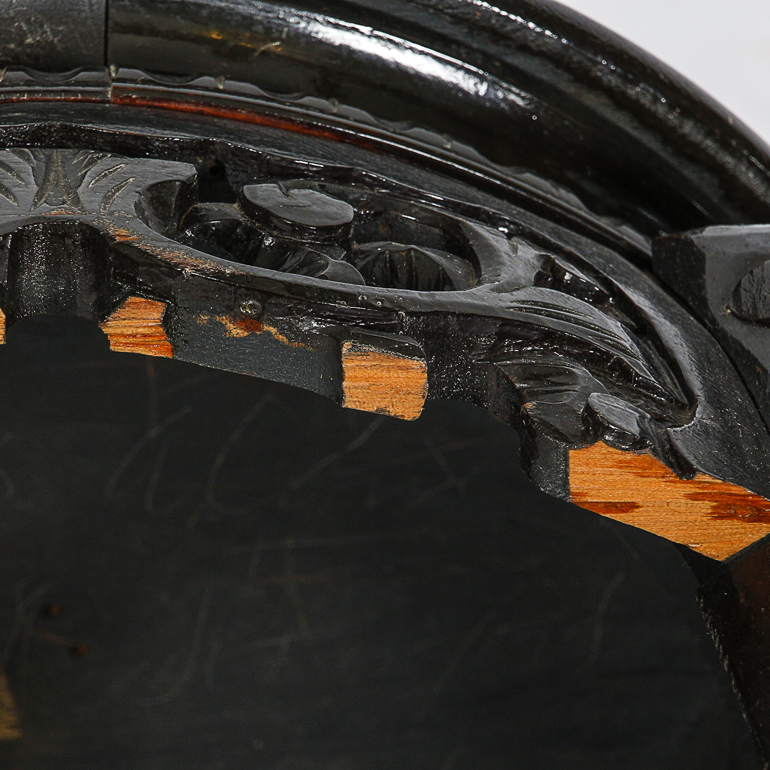 Vintage Neoclassical Style Plant Stand with Hand-Painted Top Surface