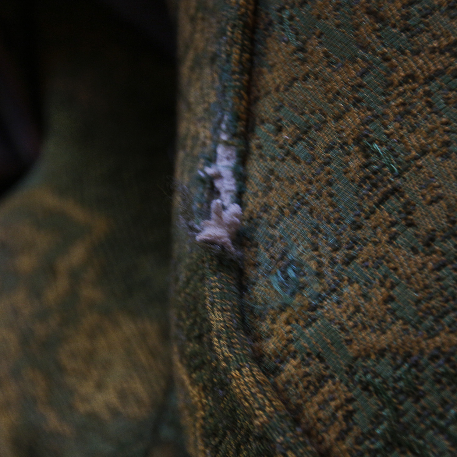 Vintage Queen Anne Style Upholstered Armchair