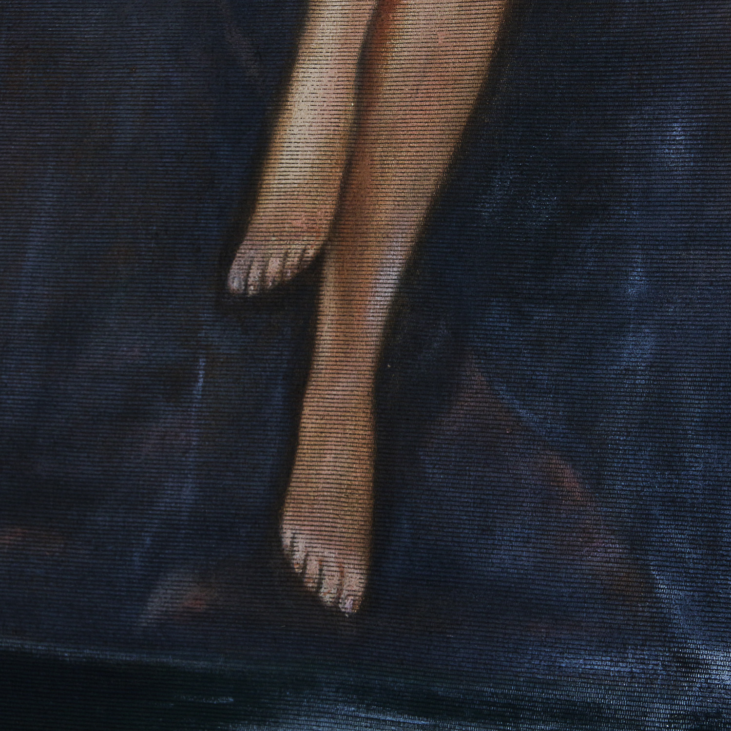 Large Oil Painting on Canvas of Nude Figure in Landscape