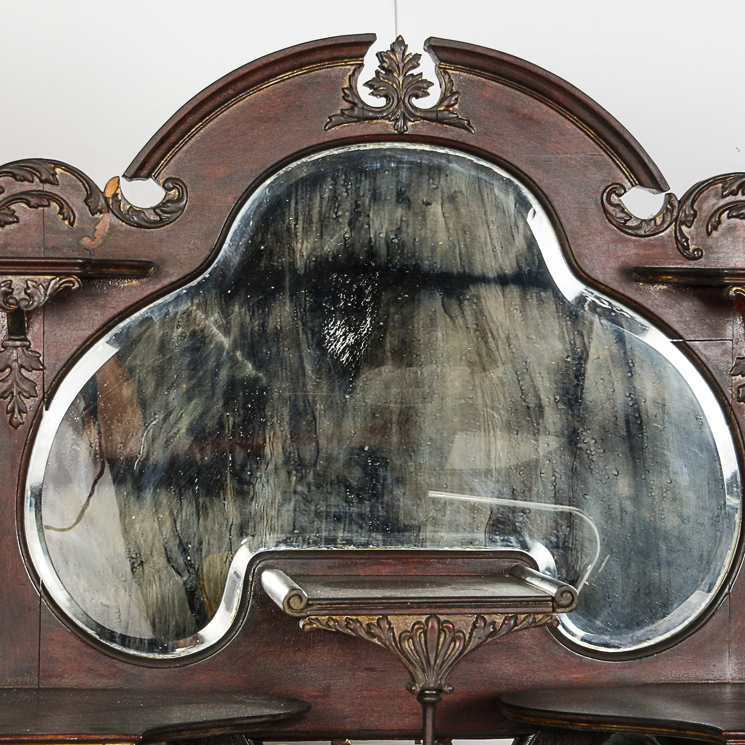 Antique Victorian Mirrored Panel Étagère