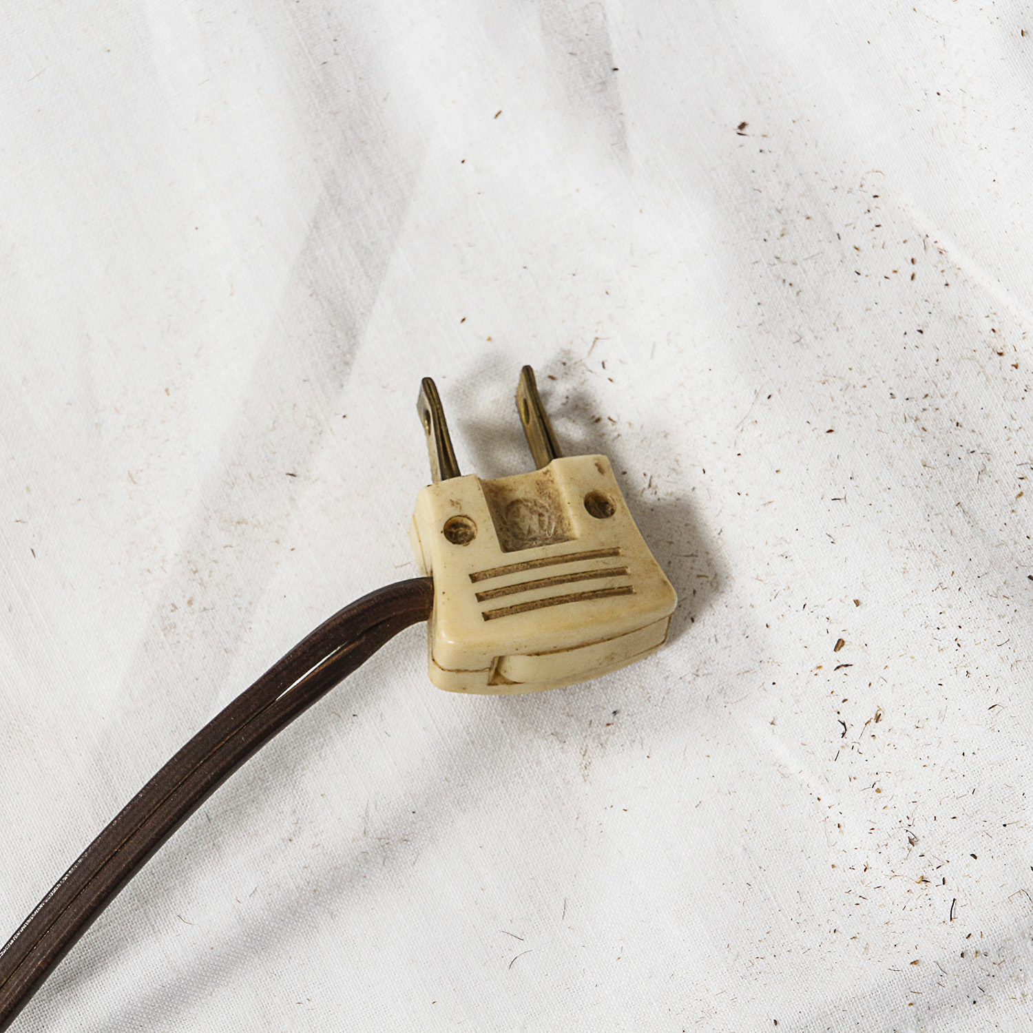 Early to Mid 20th Century Brass Tone Torchiere with Patterned Tinted Shade