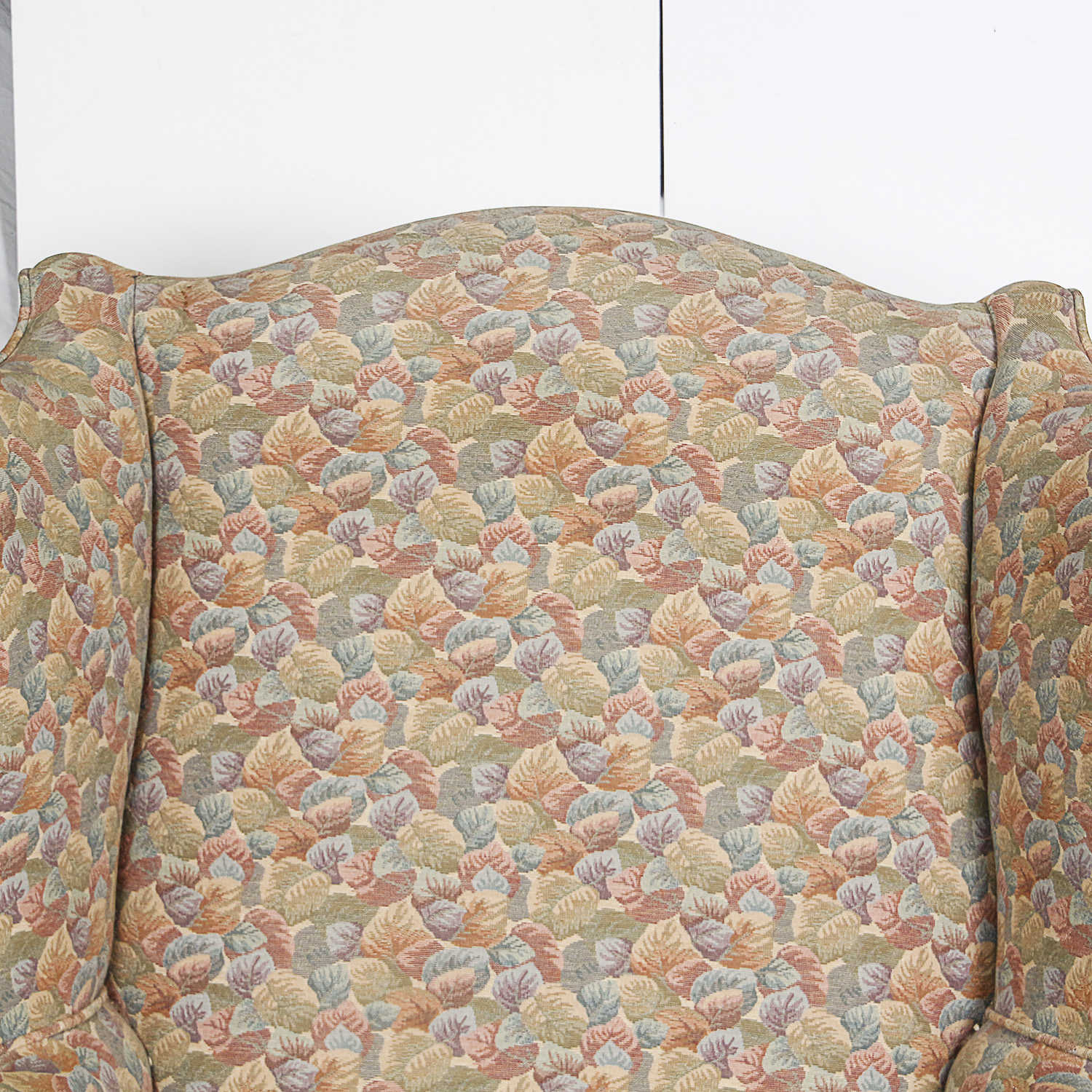 Vintage Chippendale Style Upholstered Wingback Armchair