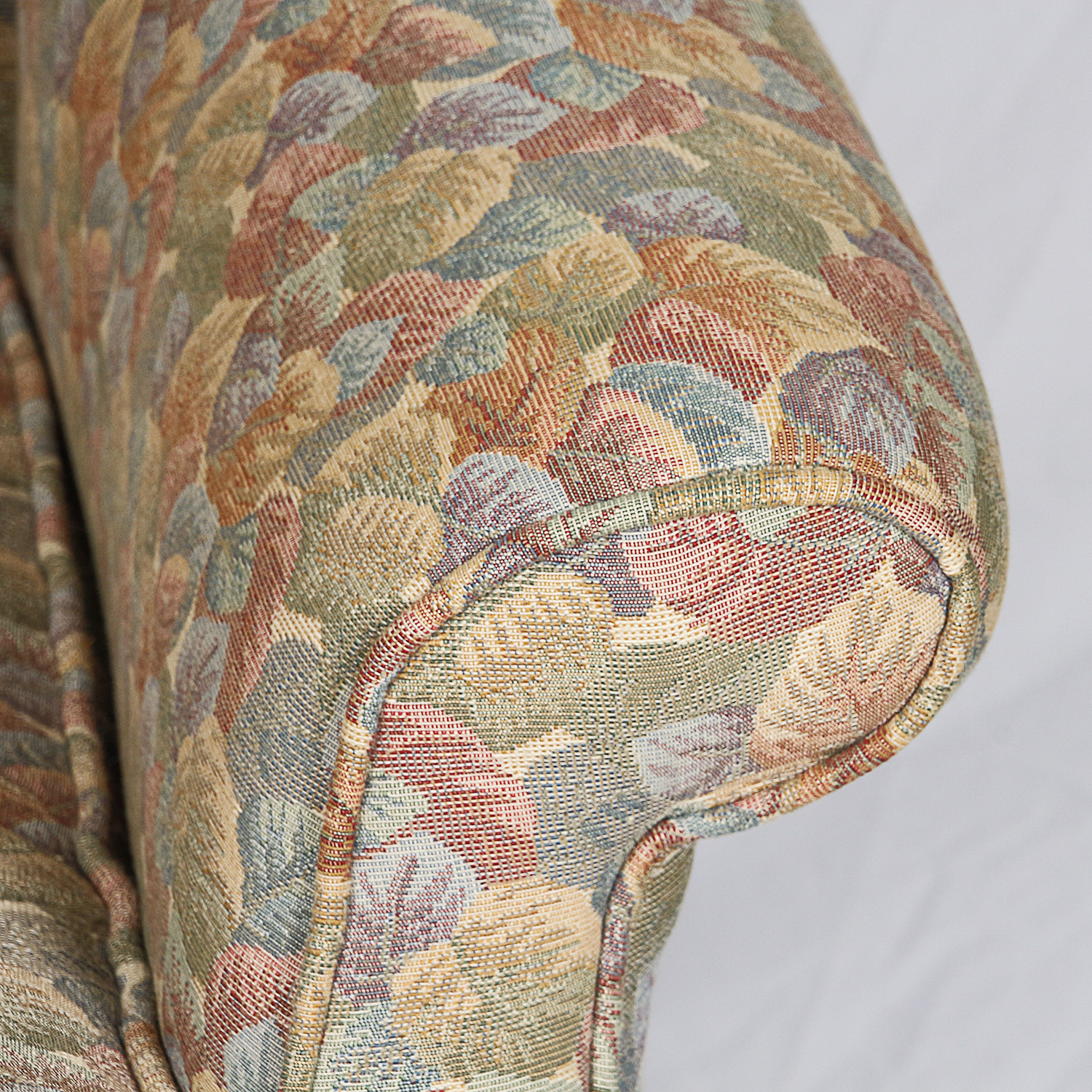 Vintage Chippendale Style Upholstered Wingback Armchair