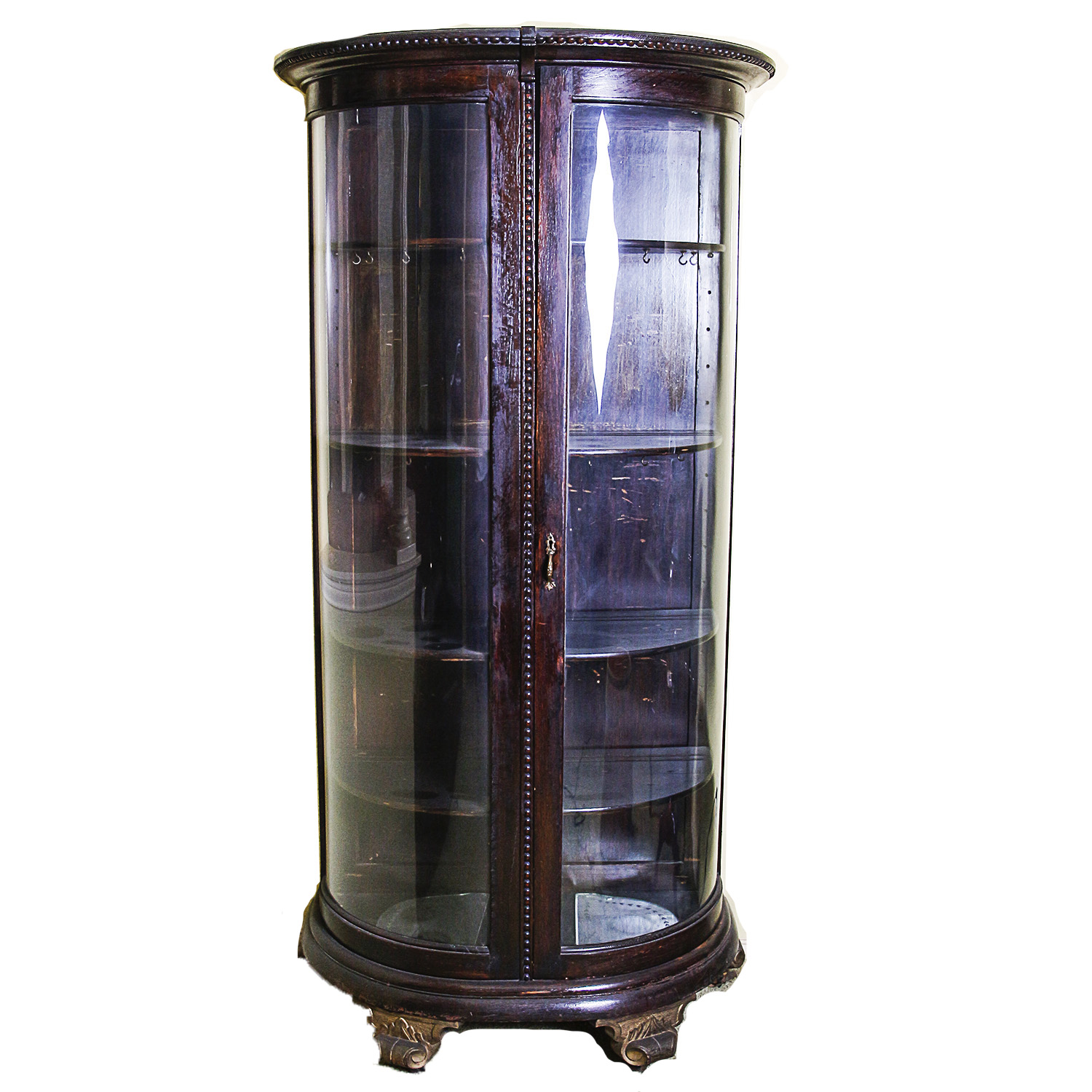 Antique Demilune Curio Cabinet