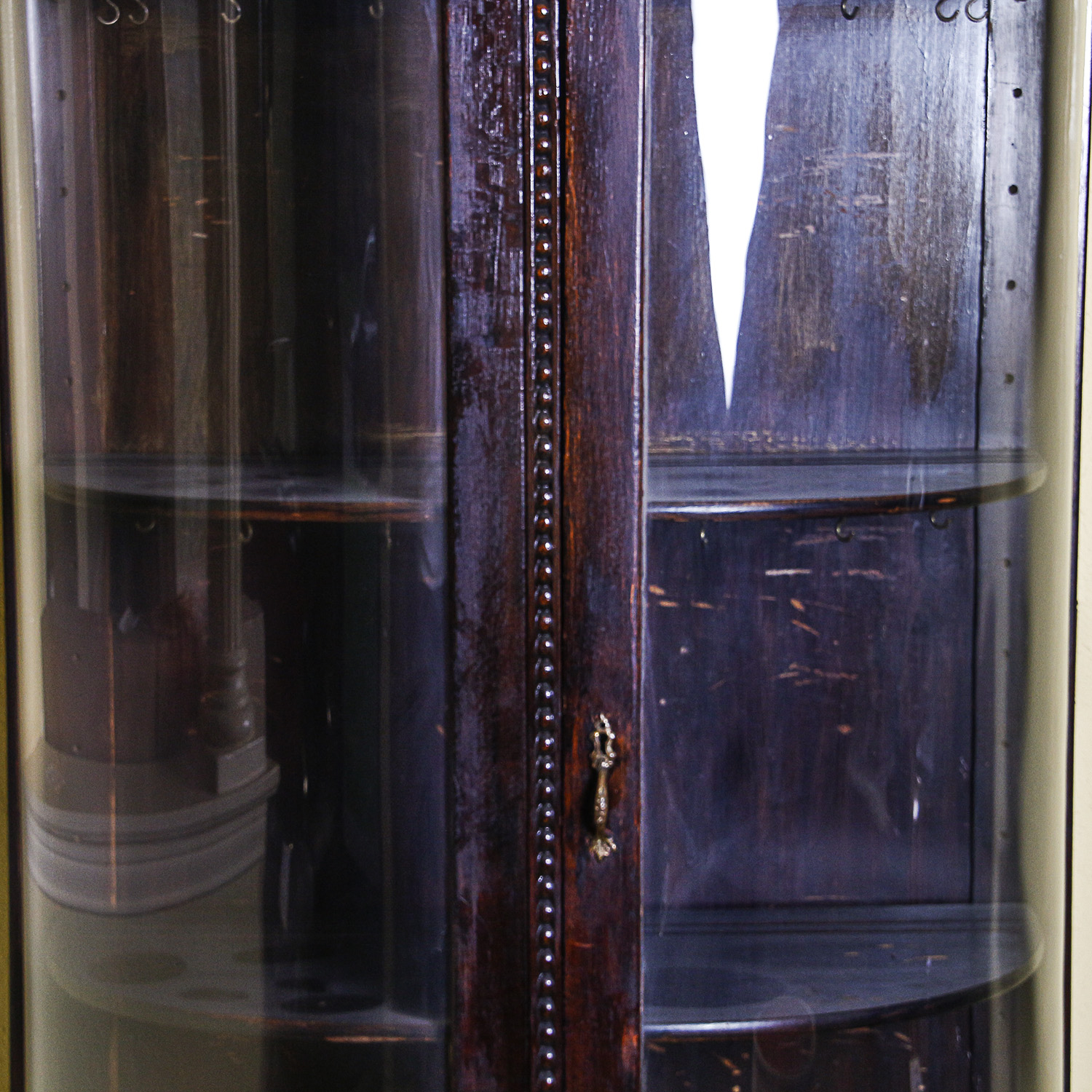 Antique Demilune Curio Cabinet