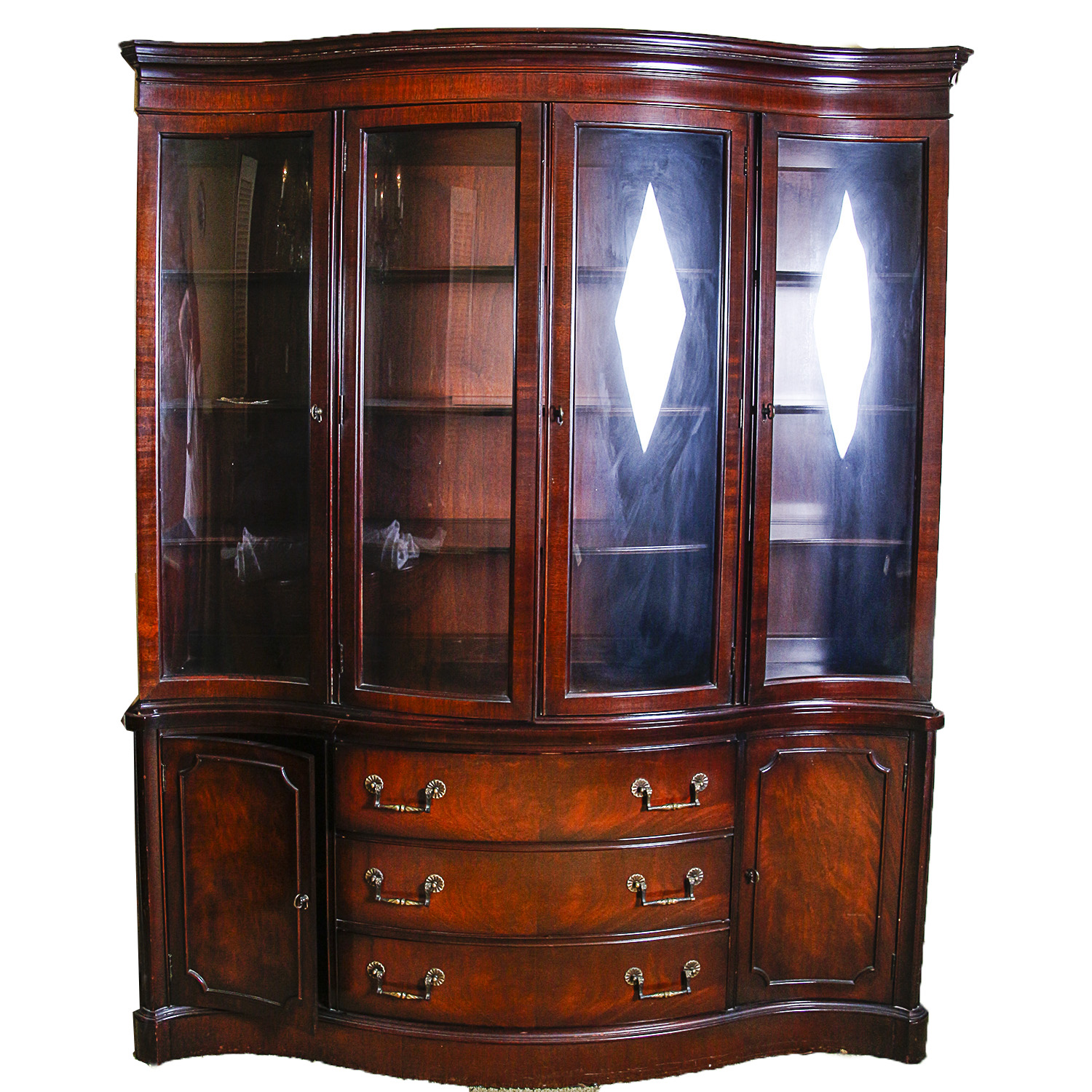 Vintage Georgian Style Mahogany China Cabinet