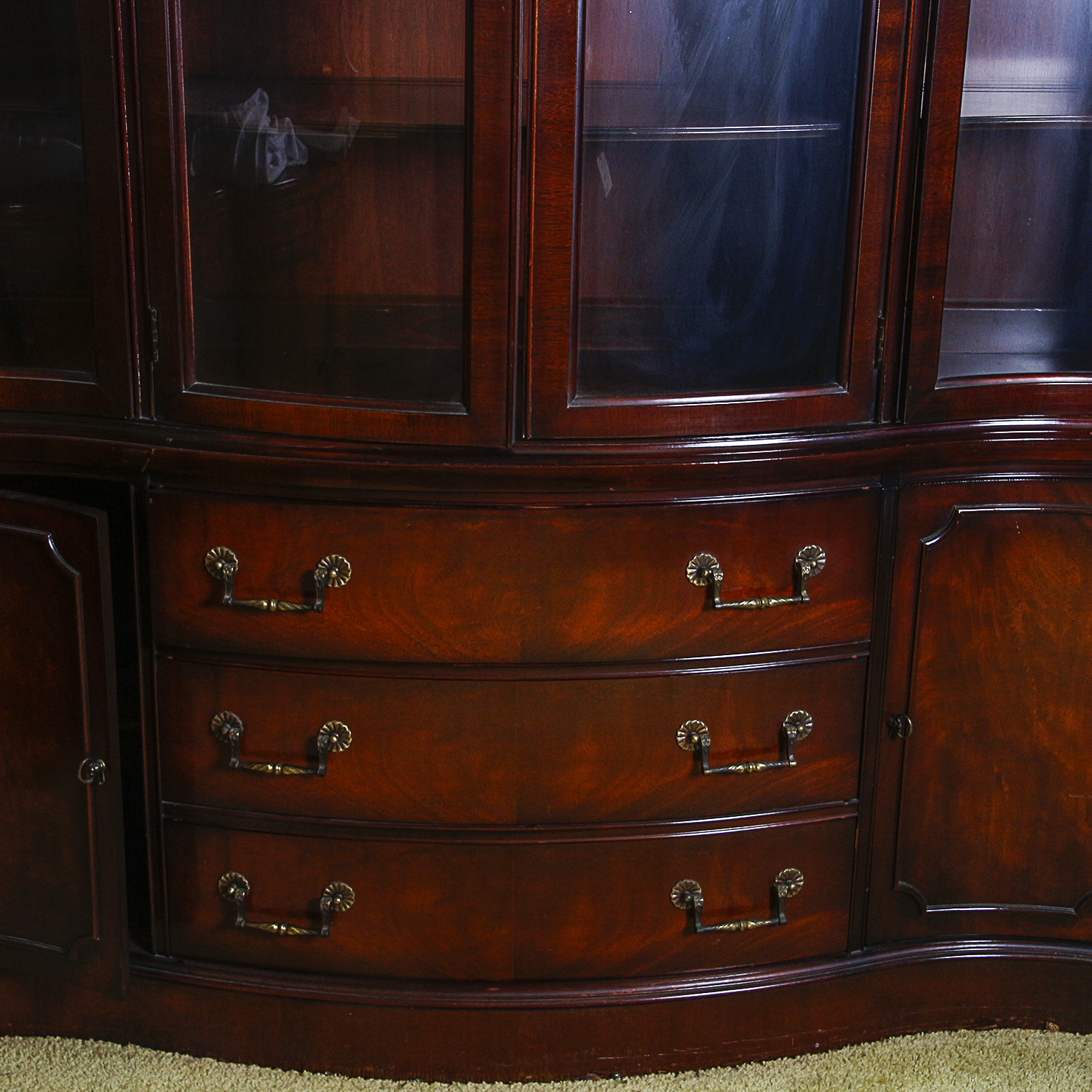 Vintage Georgian Style Mahogany China Cabinet