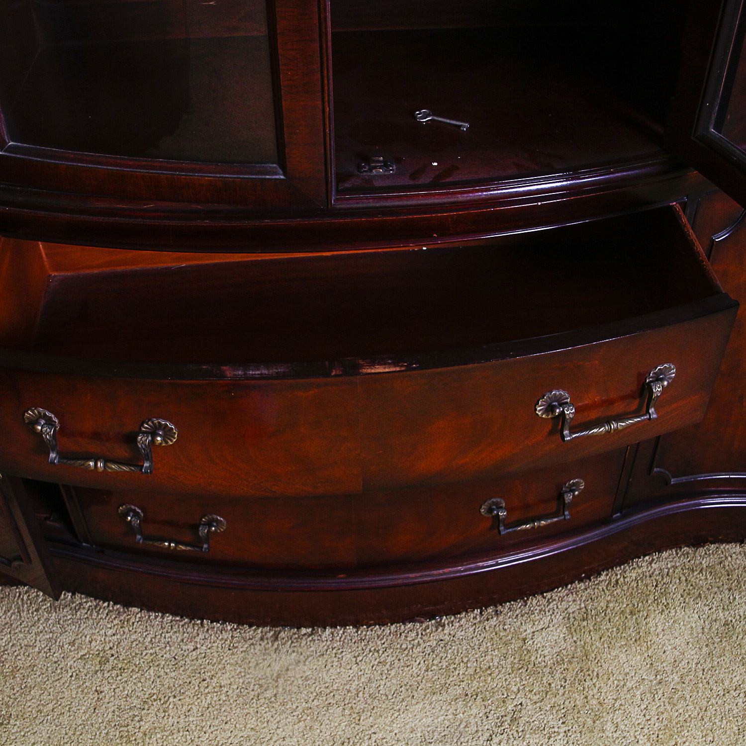 Vintage Georgian Style Mahogany China Cabinet