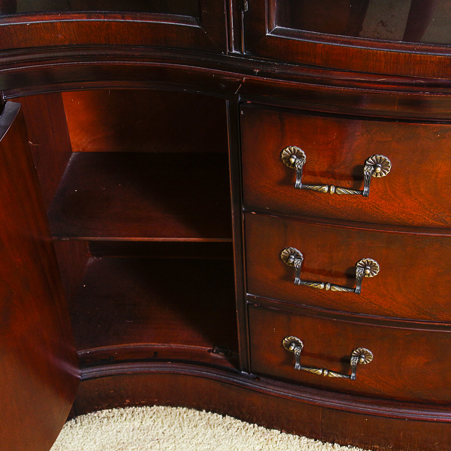 Vintage Georgian Style Mahogany China Cabinet