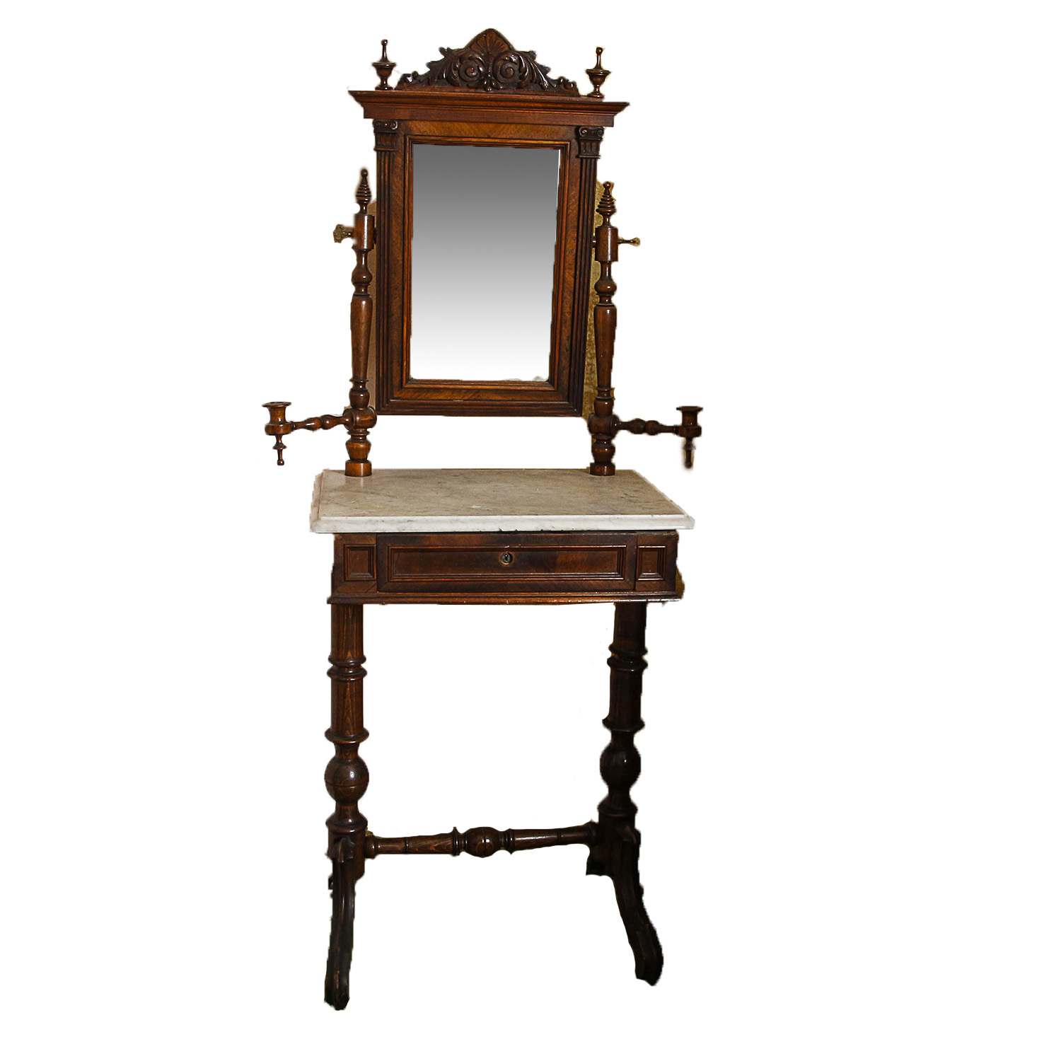 Antique Victorian Marble Top Washstand with Mirror