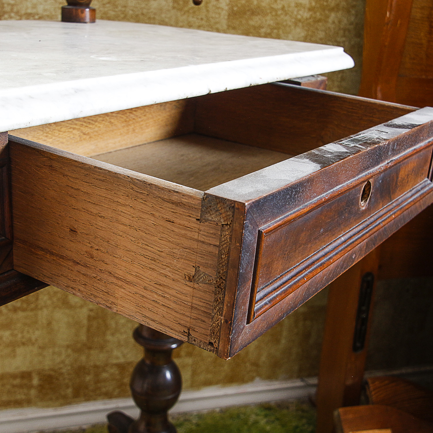 Antique Victorian Marble Top Washstand with Mirror