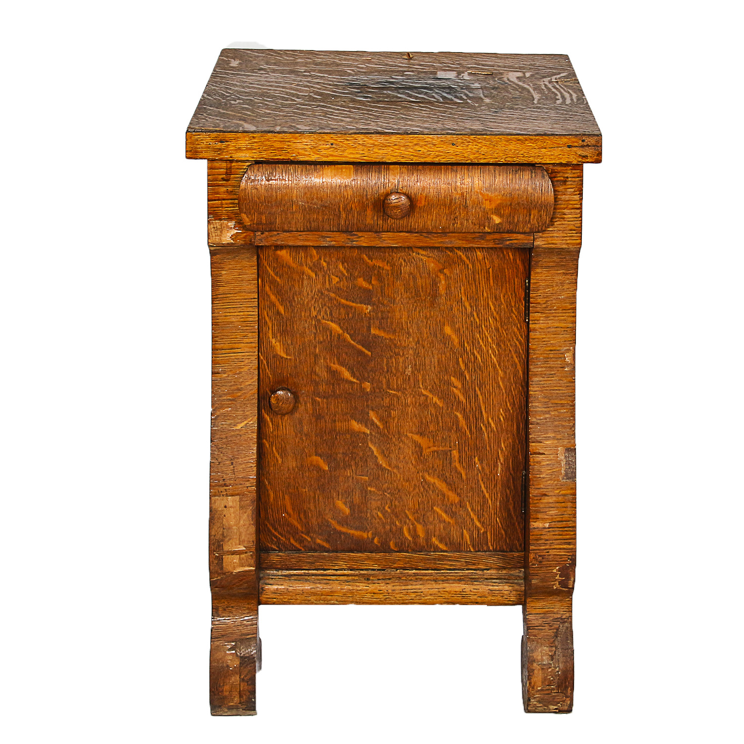 Antique Quatersawn Oak Side Table