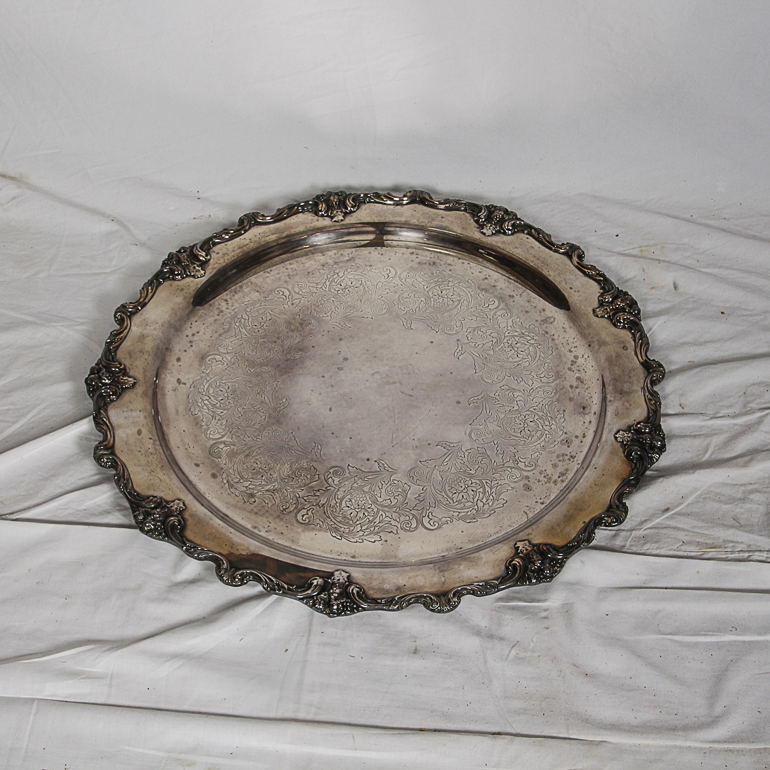 Vintage Silver Plate Roll Top Butter Dish and Serving Platters