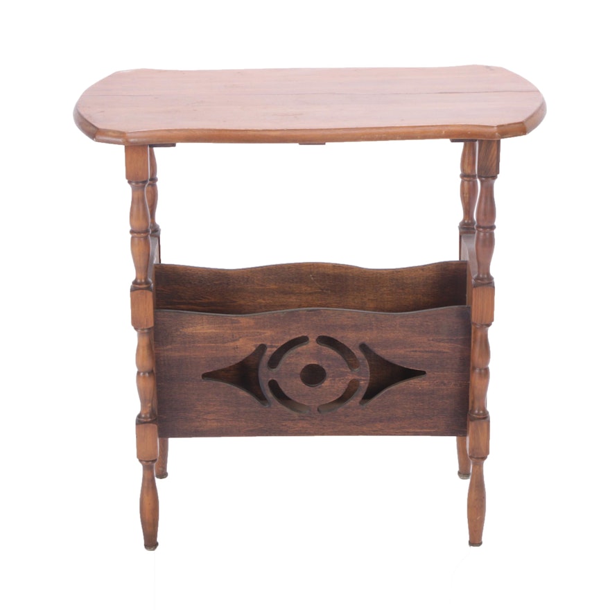 Arts and Crafts Style End Table with Book Rack