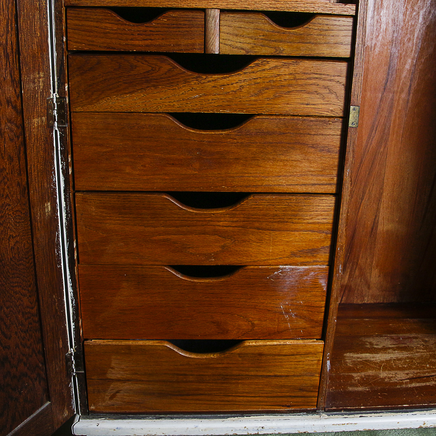 Vintage Empire Style White Painted Oak Wardrobe