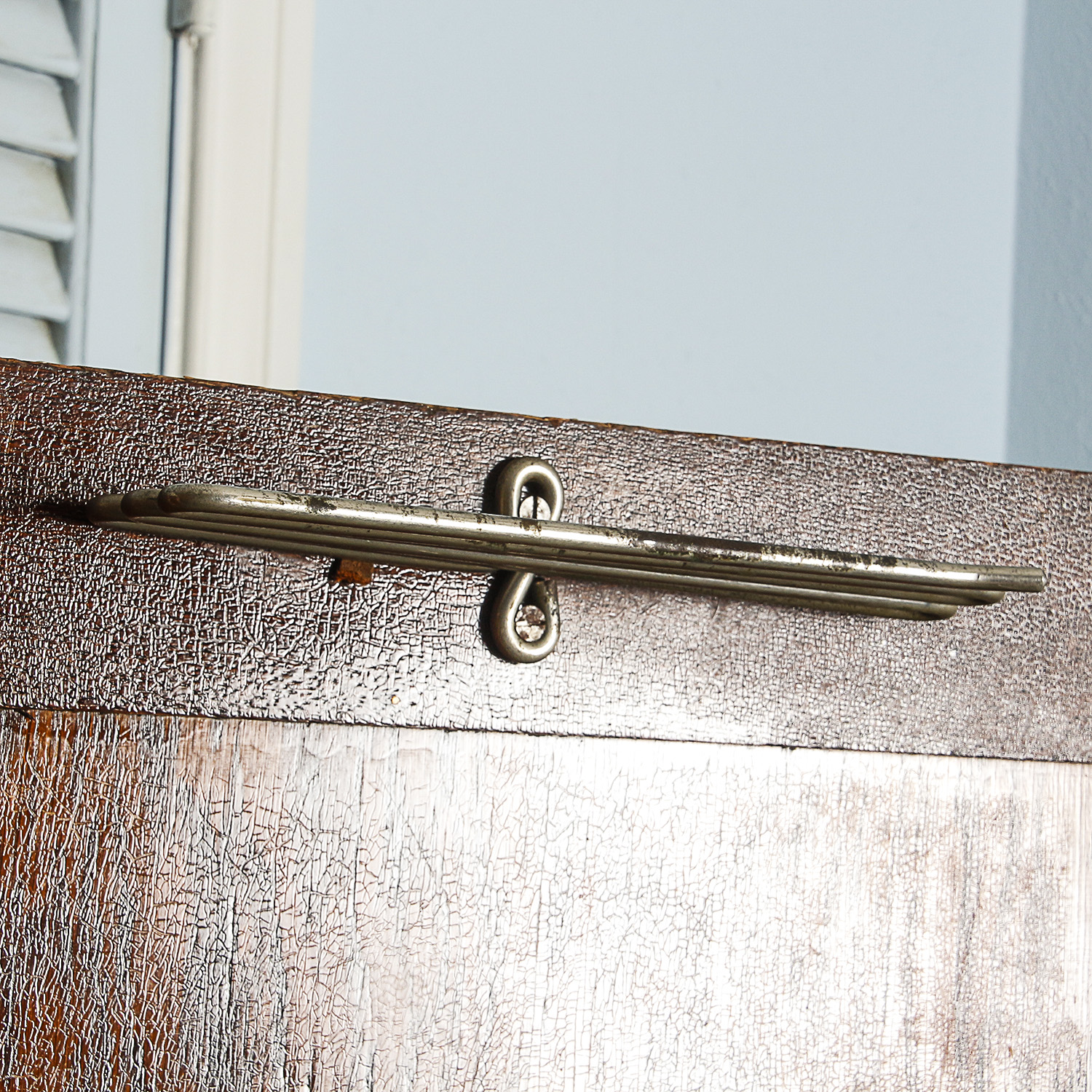 Vintage Empire Style White Painted Oak Wardrobe