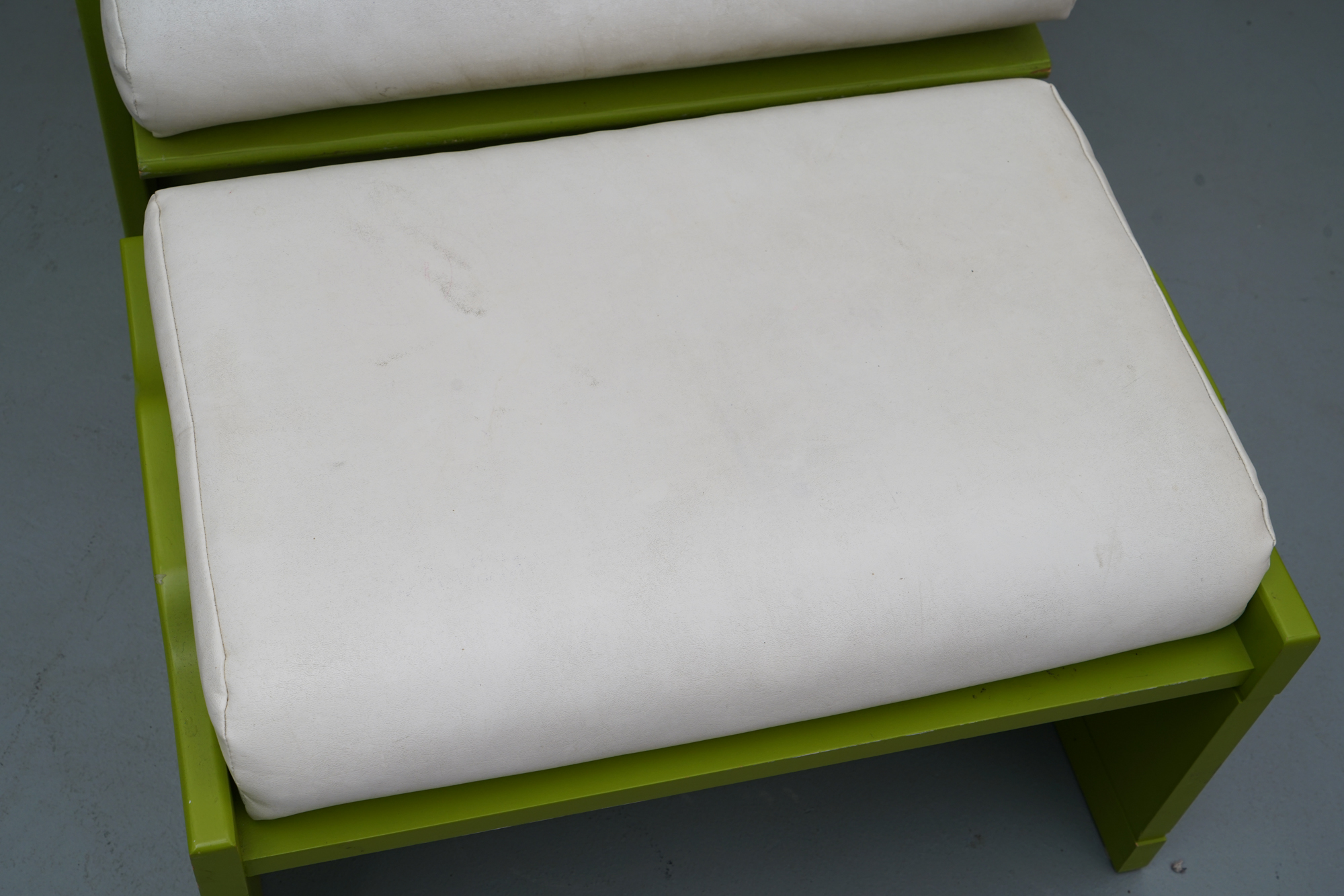 Vintage Painted Telephone Booth Motif Chair with Ottoman