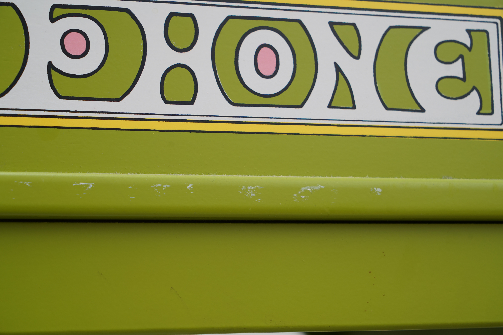 Vintage Painted Telephone Booth Motif Chair with Ottoman