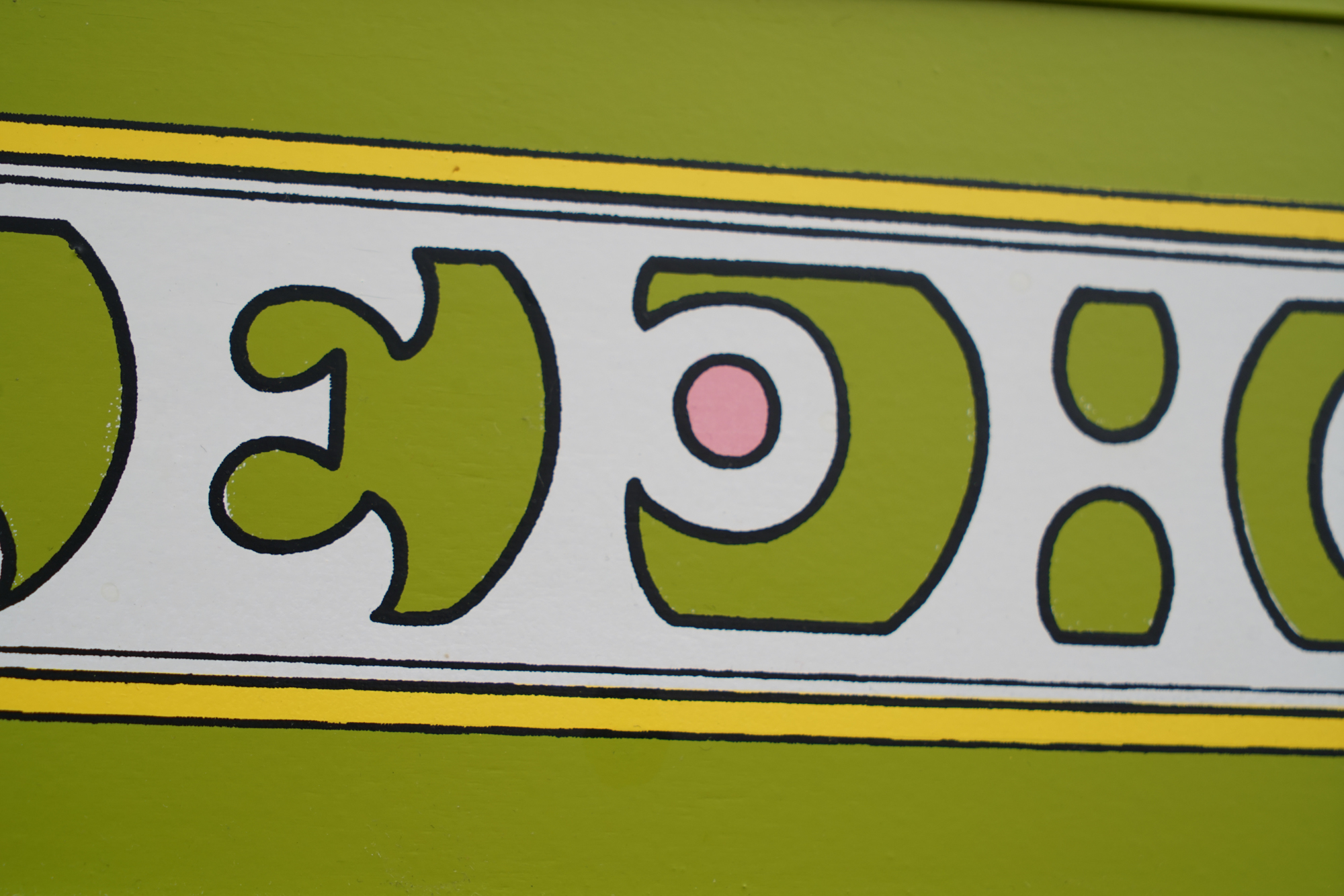 Vintage Painted Telephone Booth Motif Chair with Ottoman