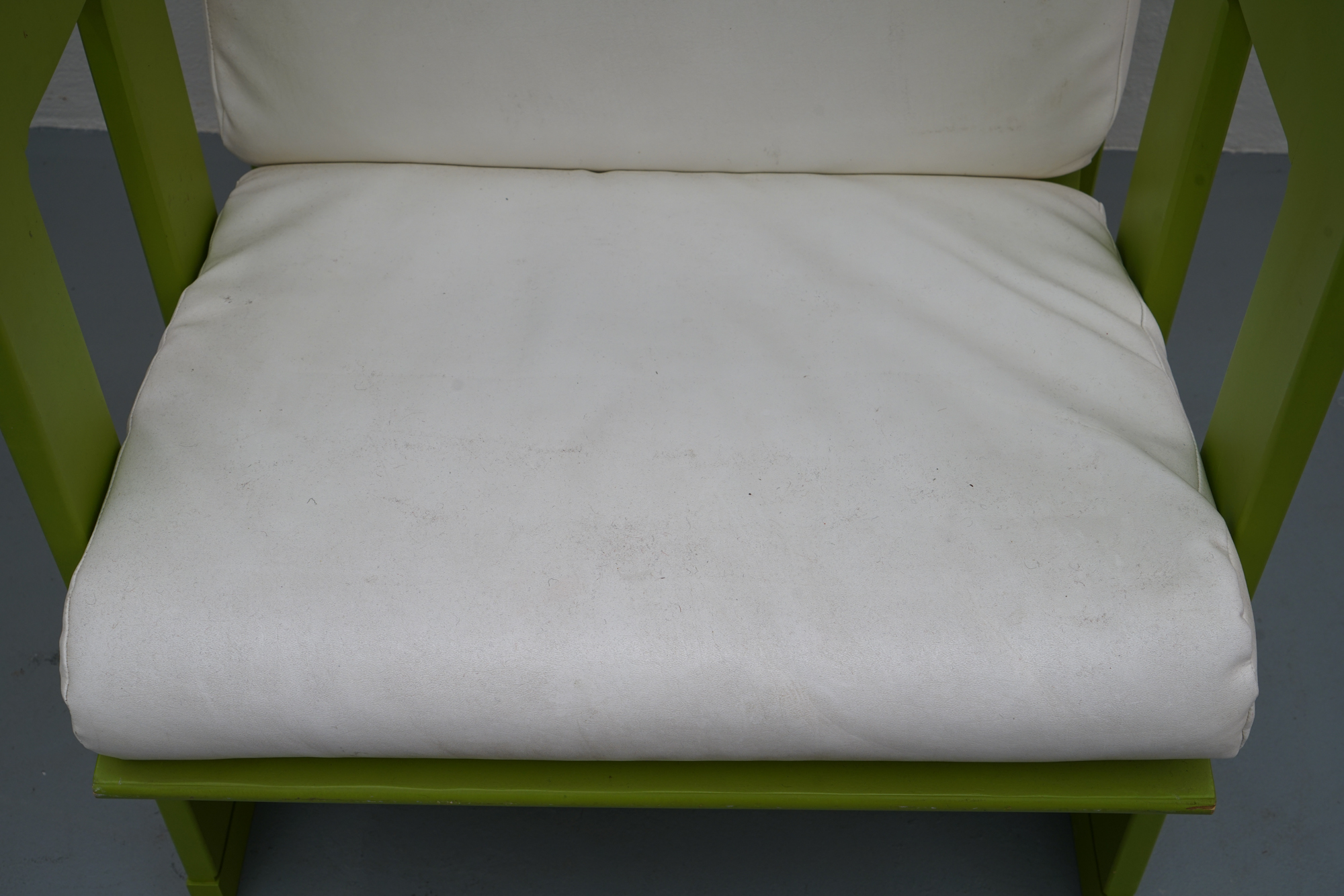 Vintage Painted Telephone Booth Motif Chair with Ottoman