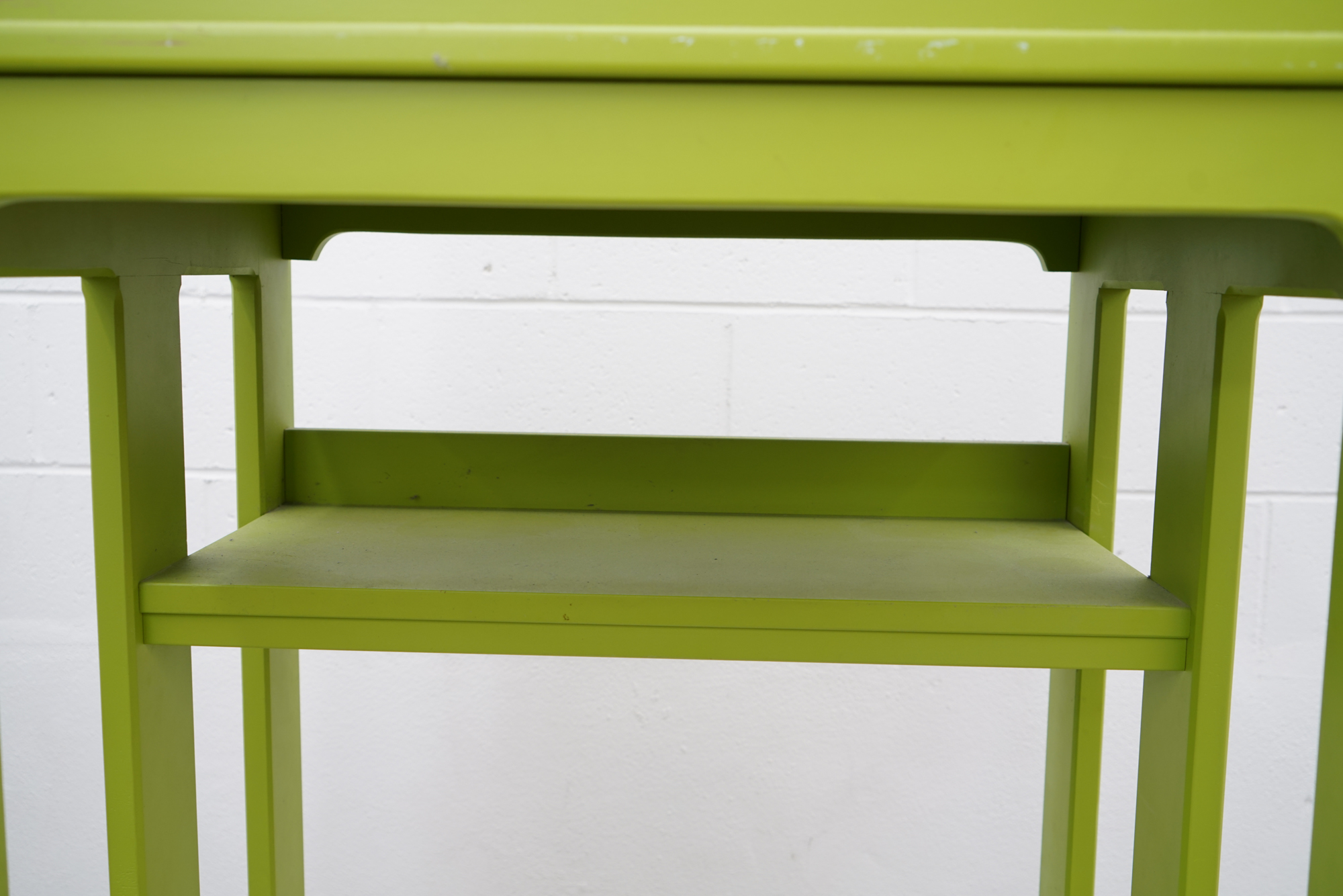 Vintage Painted Telephone Booth Motif Chair with Ottoman