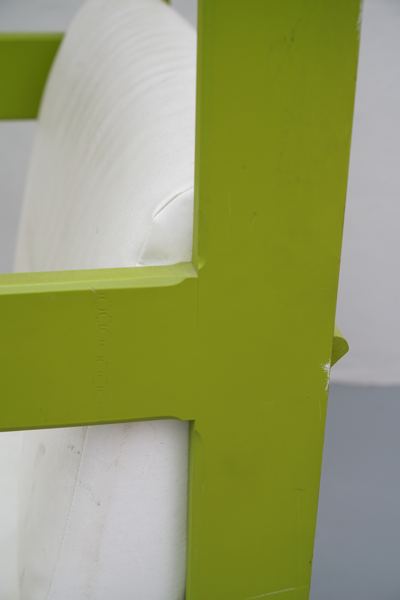 Vintage Painted Telephone Booth Motif Chair with Ottoman