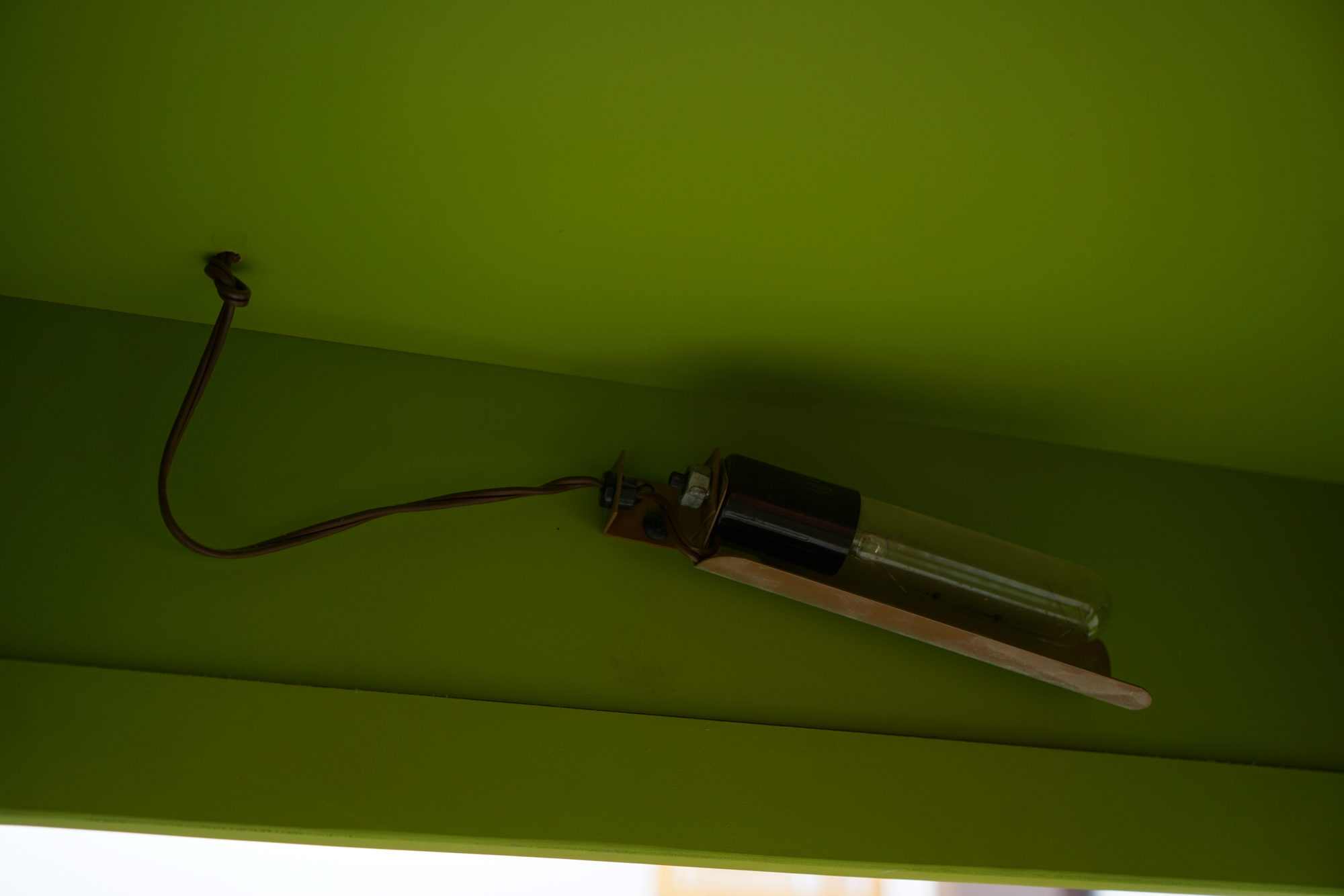 Vintage Painted Telephone Booth Motif Chair with Ottoman