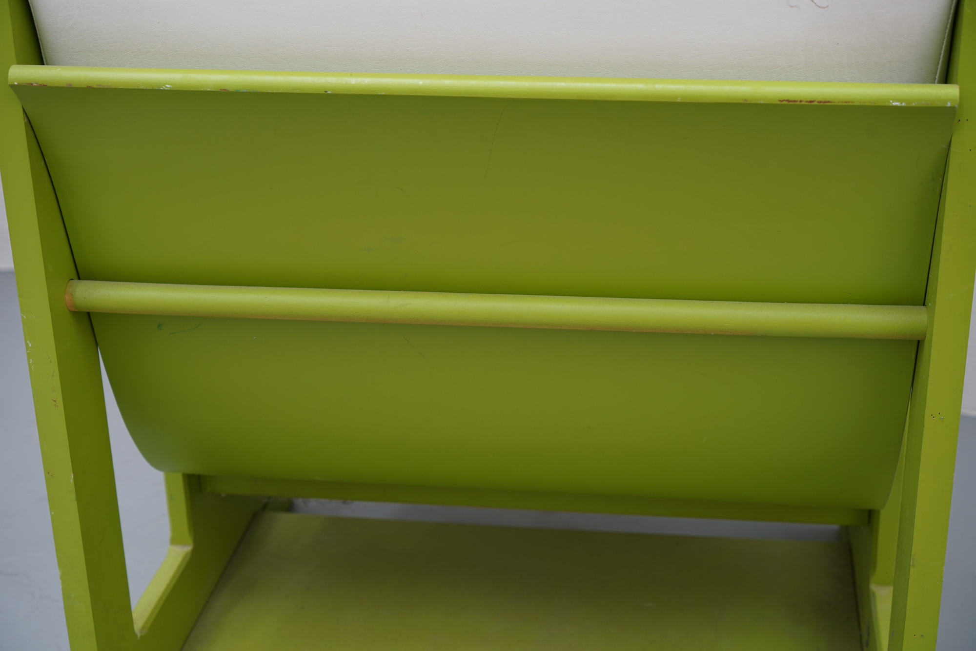 Vintage Painted Telephone Booth Motif Chair with Ottoman