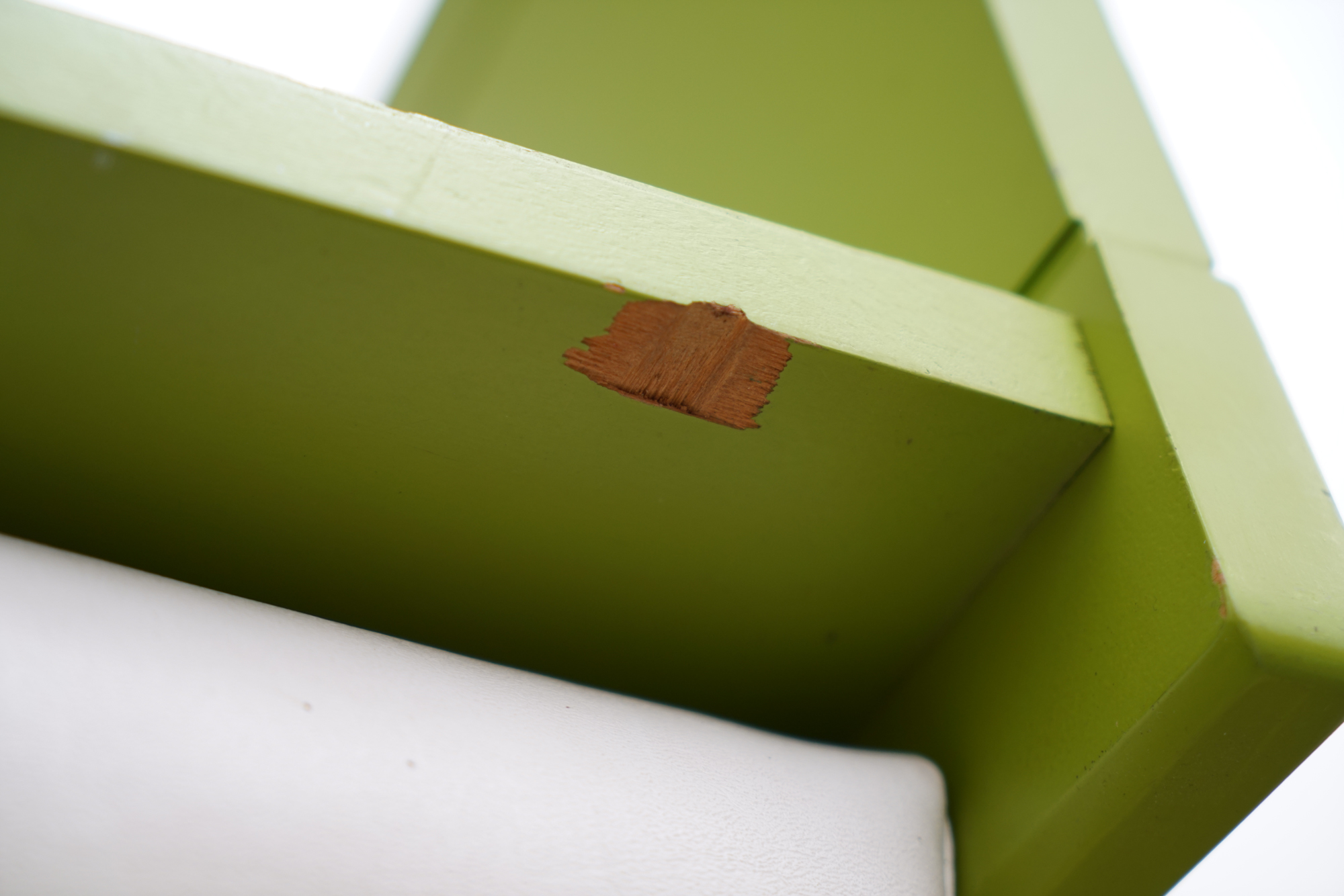 Vintage Painted Telephone Booth Motif Chair with Ottoman