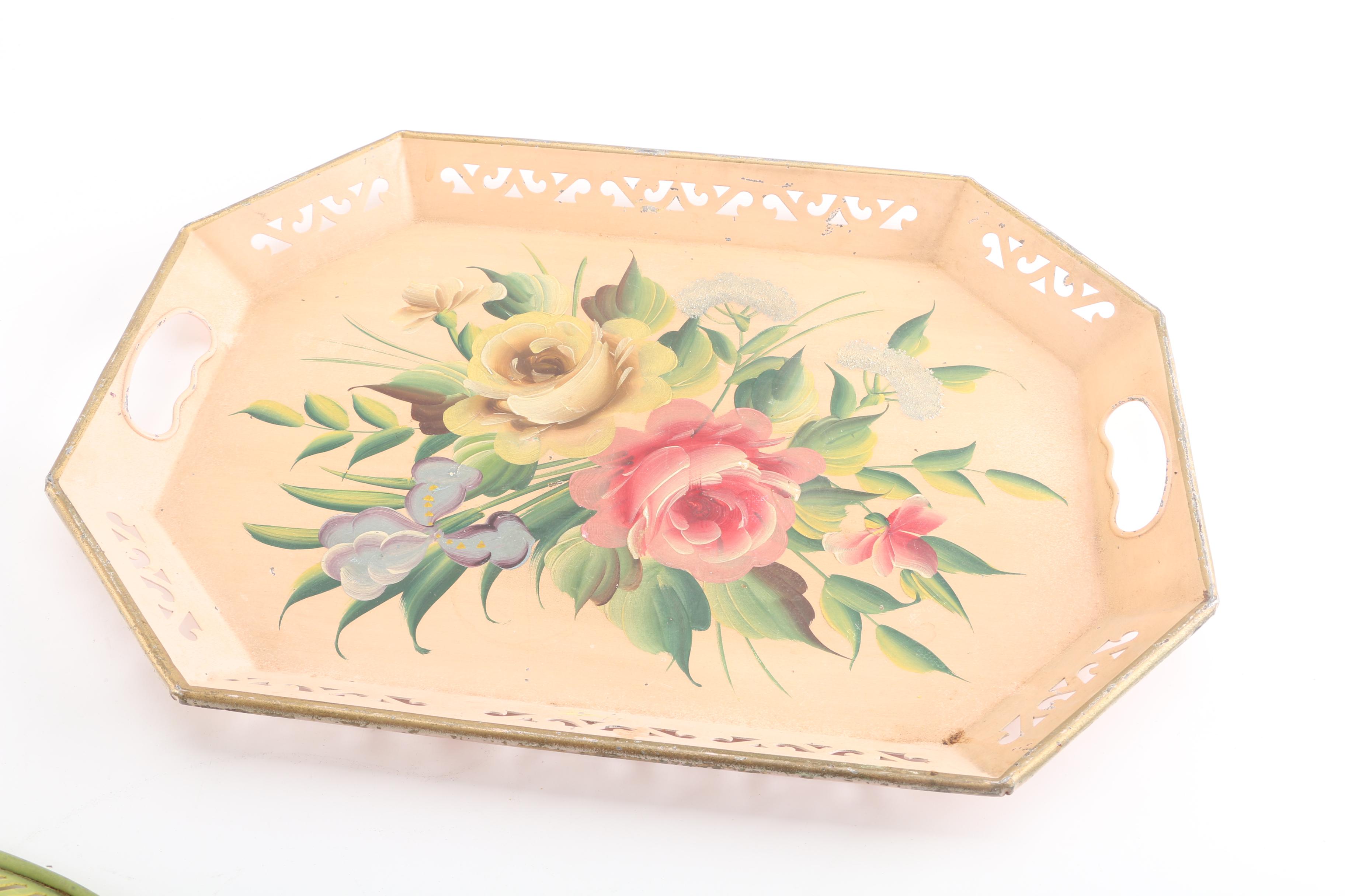 Tole Painted Metal Trays