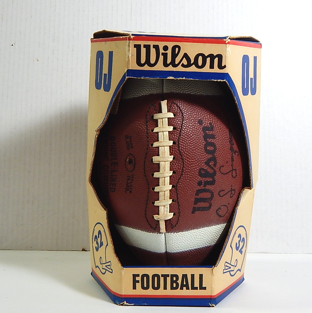 Vintage O.J. Simpson Wilson Football - Signed by Ken Anderson
