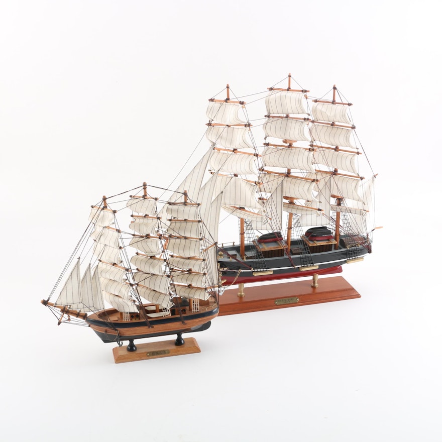 "Cutty Sark" and  "Flying Cloud" Wooden Model Ships