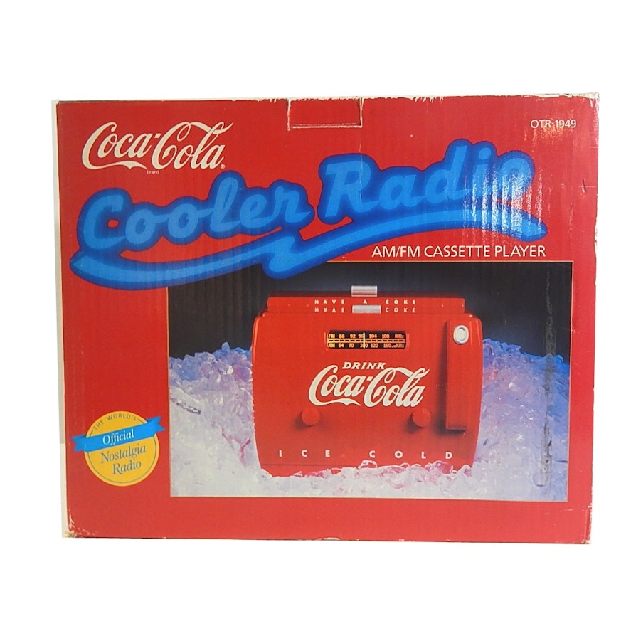 New in Box Coca-Cola Cooler Shaped Radio And Cassette Deck