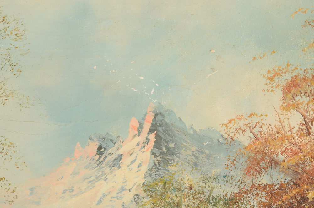 K. Beiber Vintage Oil Painting on Canvas