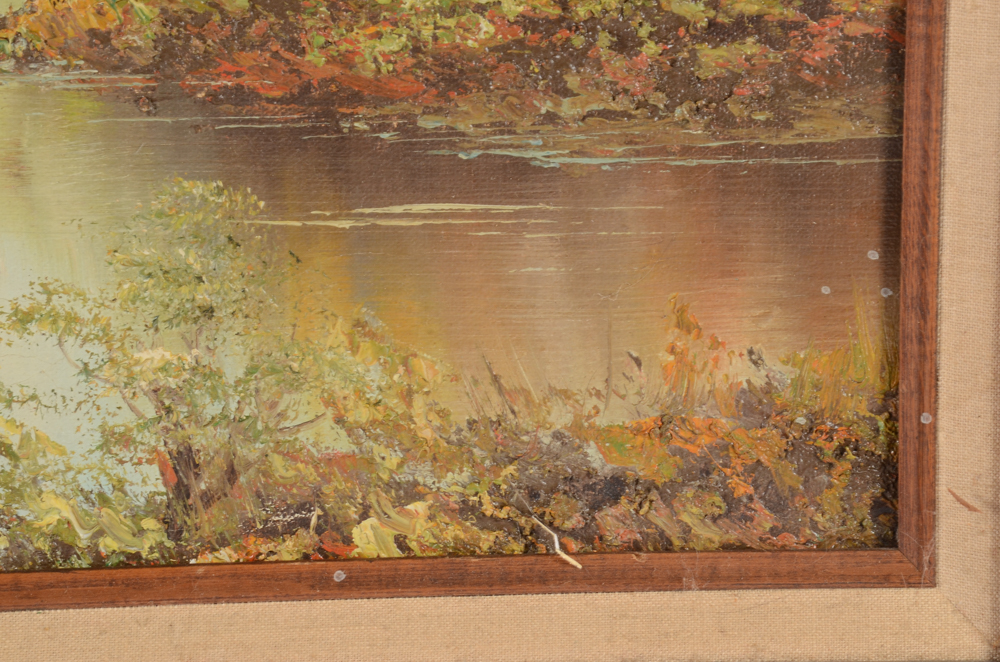 K. Beiber Vintage Oil Painting on Canvas