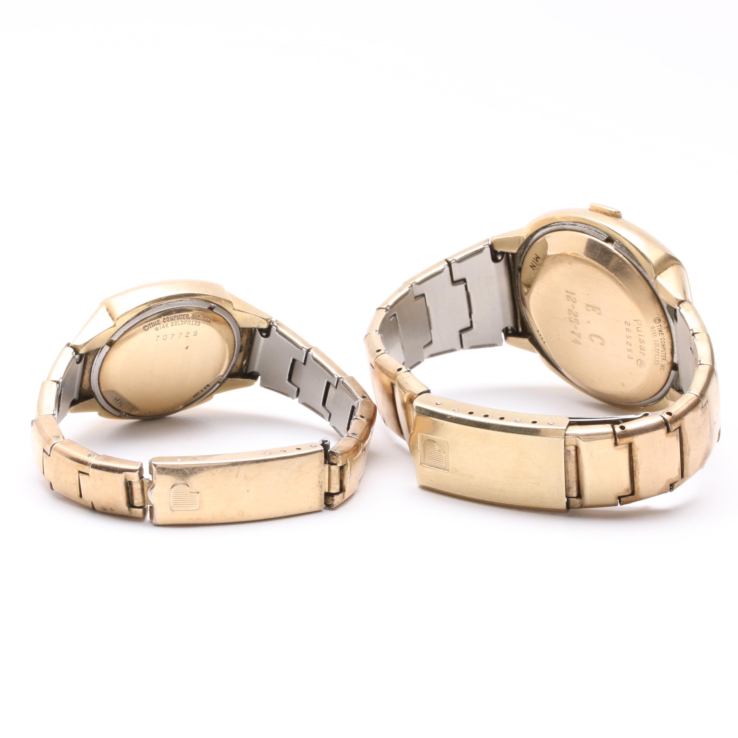 Pulsar Gold Tone L.E.D. Time Computer Watch Selection