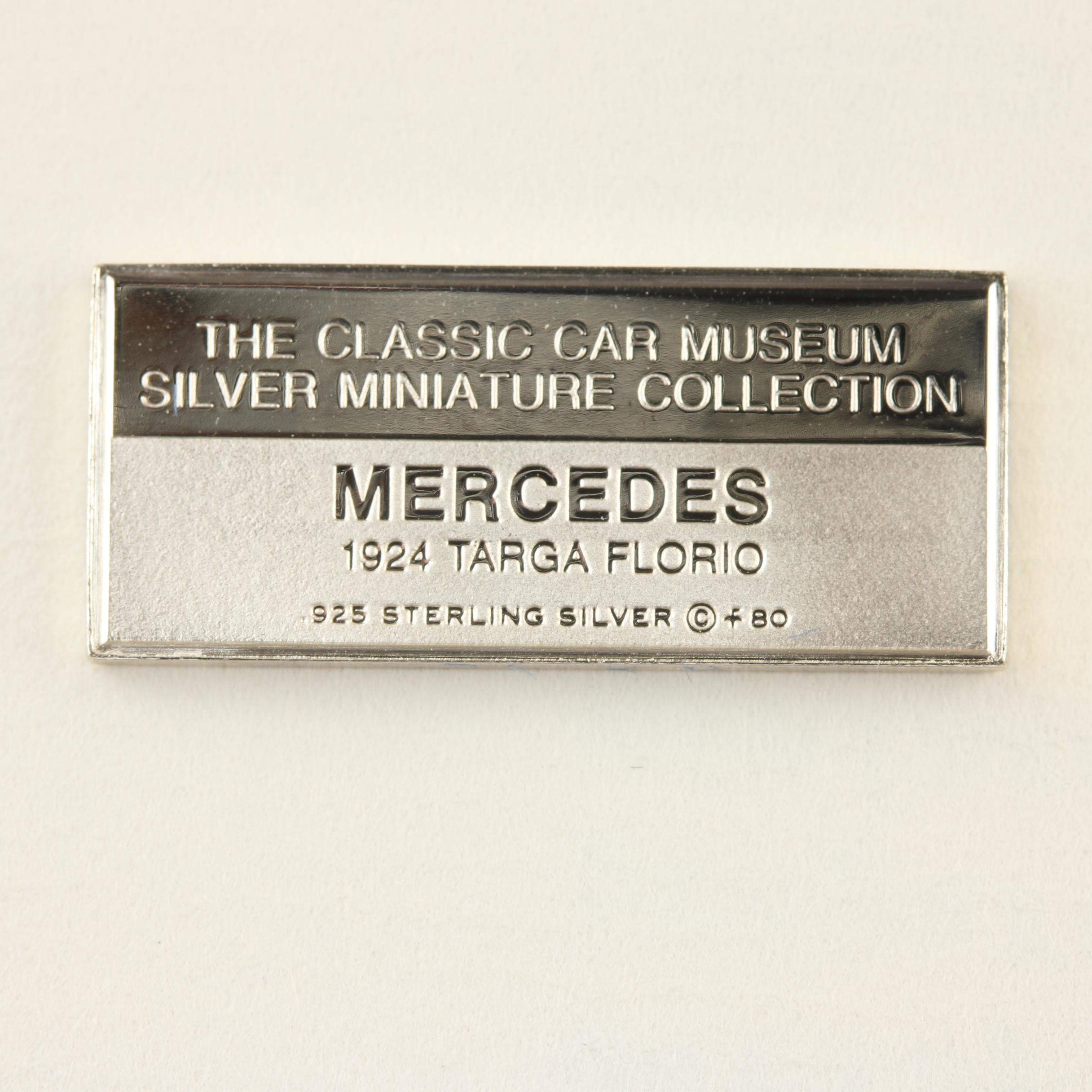 Franklin Mint "Classic Car Miniature Collection" Proof Silver Ingot Set