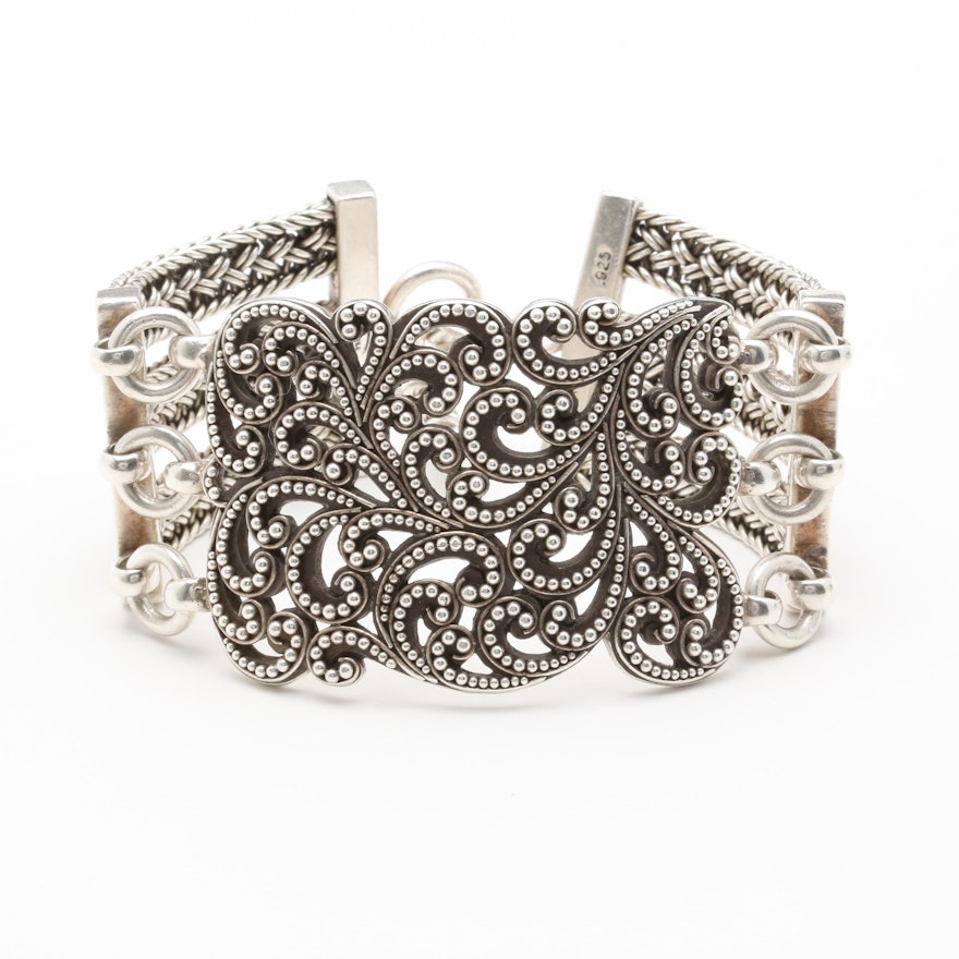 Lois Hill "Classic Collection" Sterling Silver Textile Weave Bracelet
