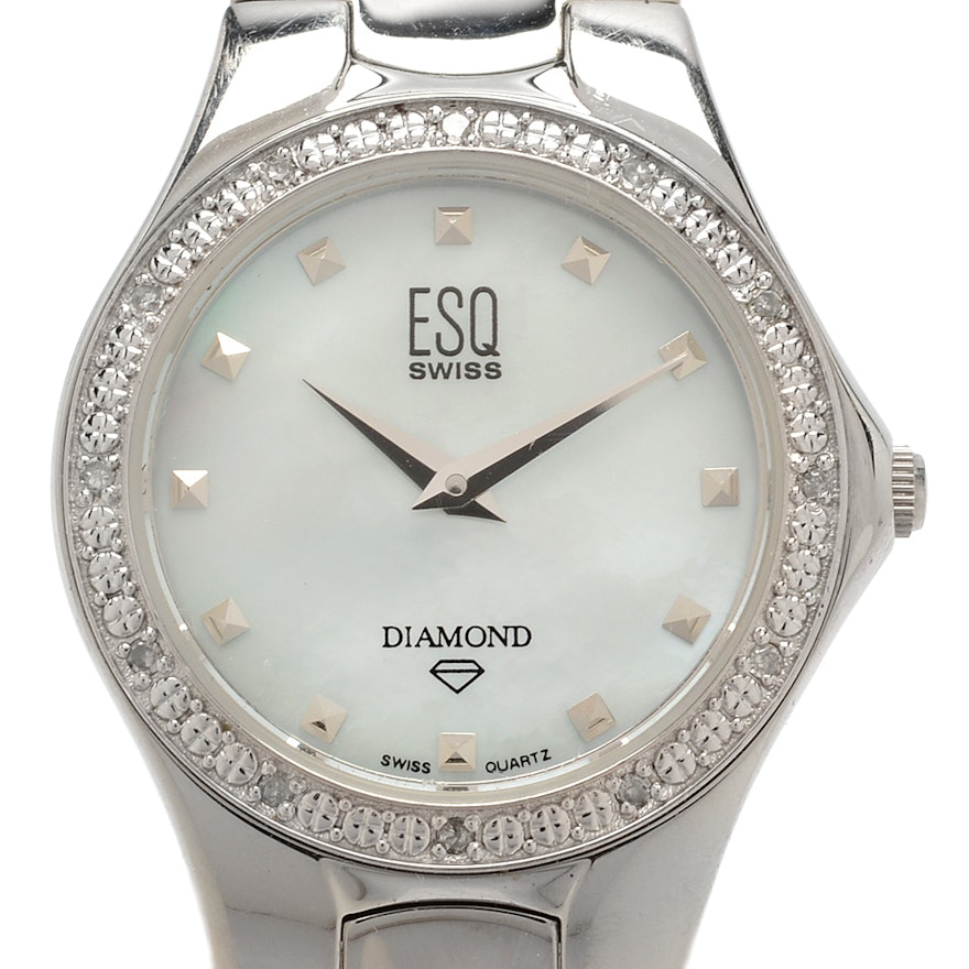 ESQ Mother of Pearl and Diamond Wristwatch