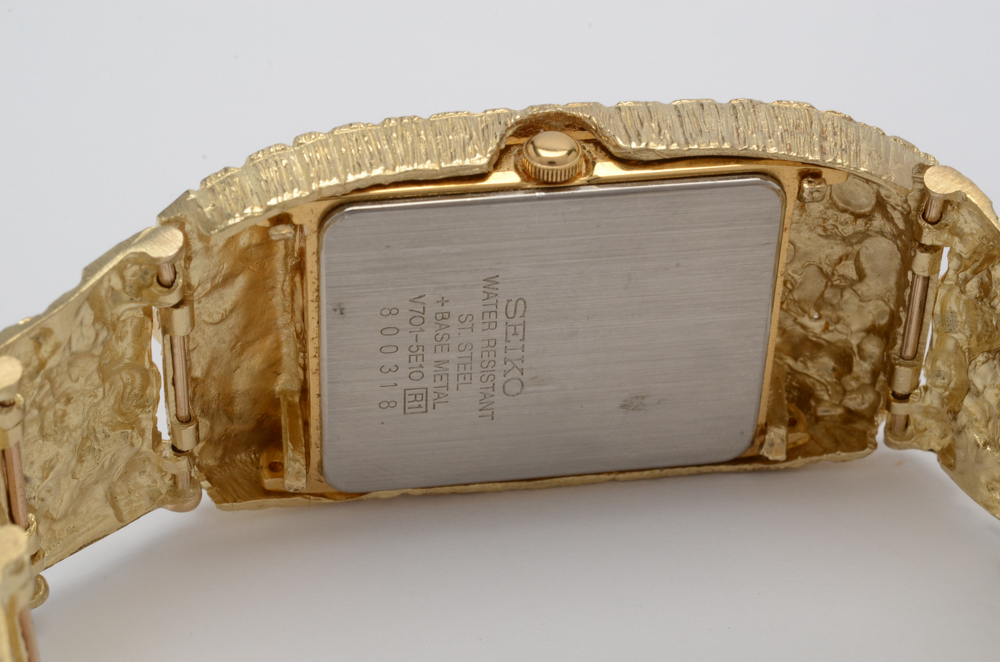 Seiko 10K Yellow Gold Nugget Style Watch