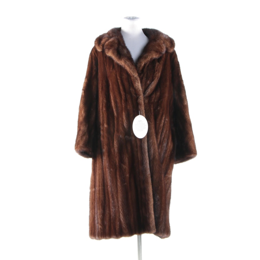 A. Dworkin Brown Mink Fur Coat