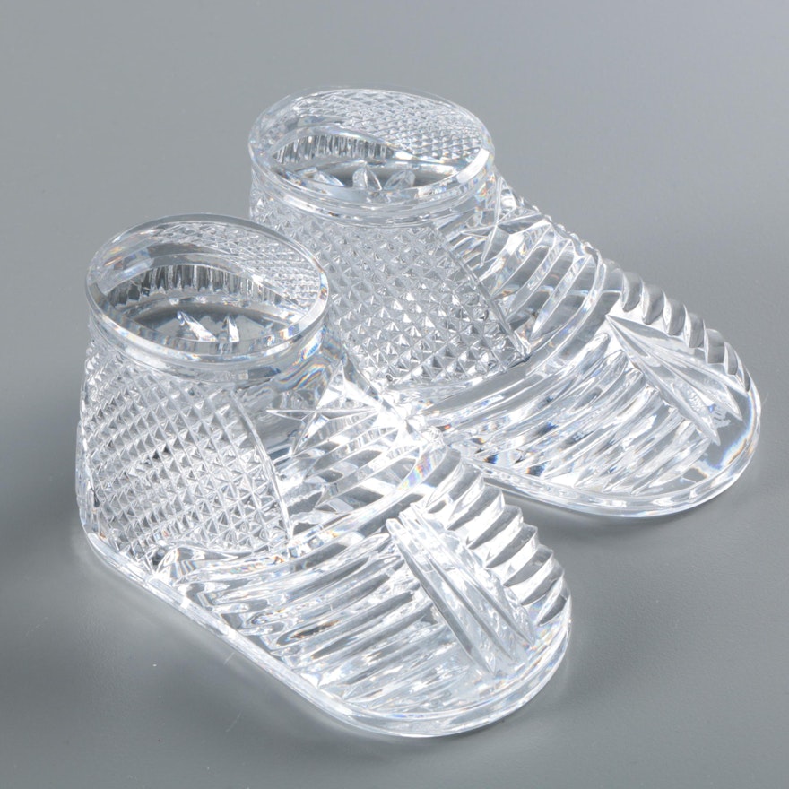 Waterford Crystal Baby Bootie Paperweights