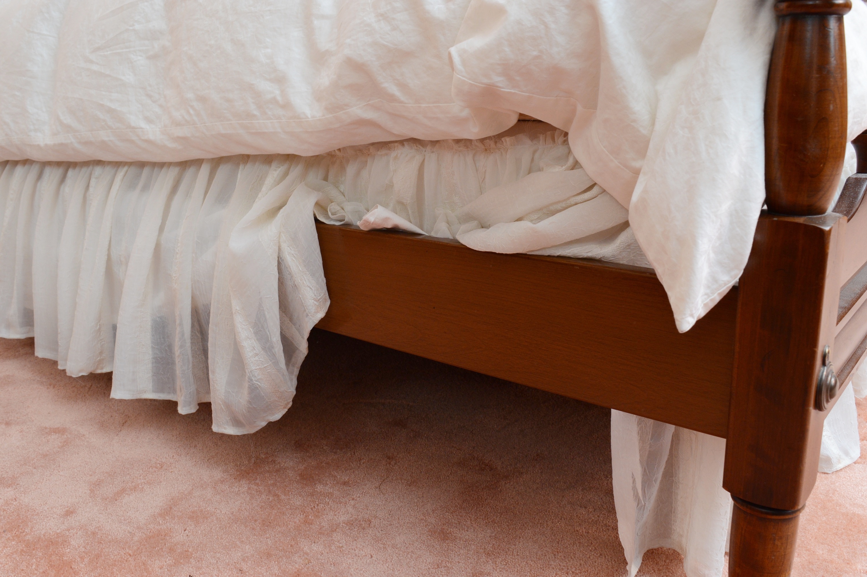 Pair of Solid Cherry Wood Twin Bed Frames