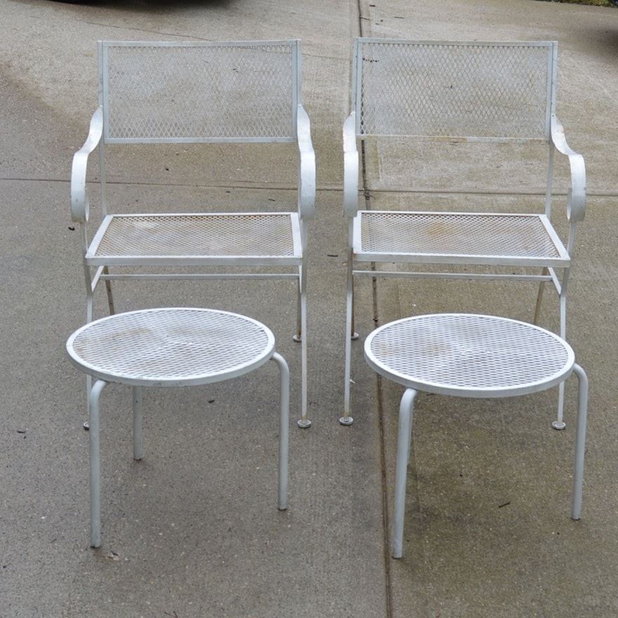 Pair of Patio Chairs with Tables